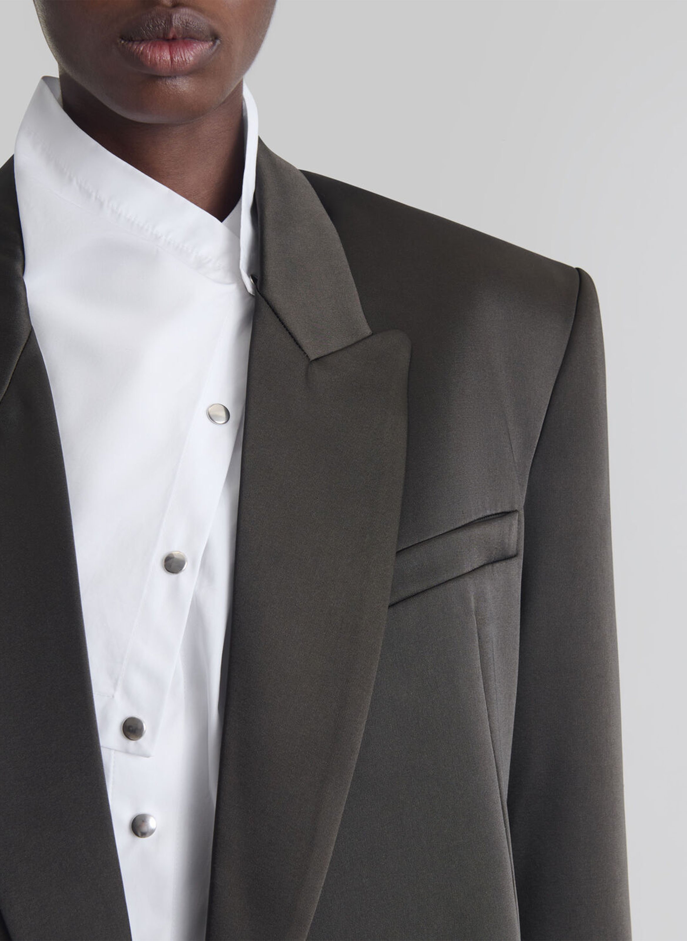 Plain short oversized tailored jacket IRO Grey