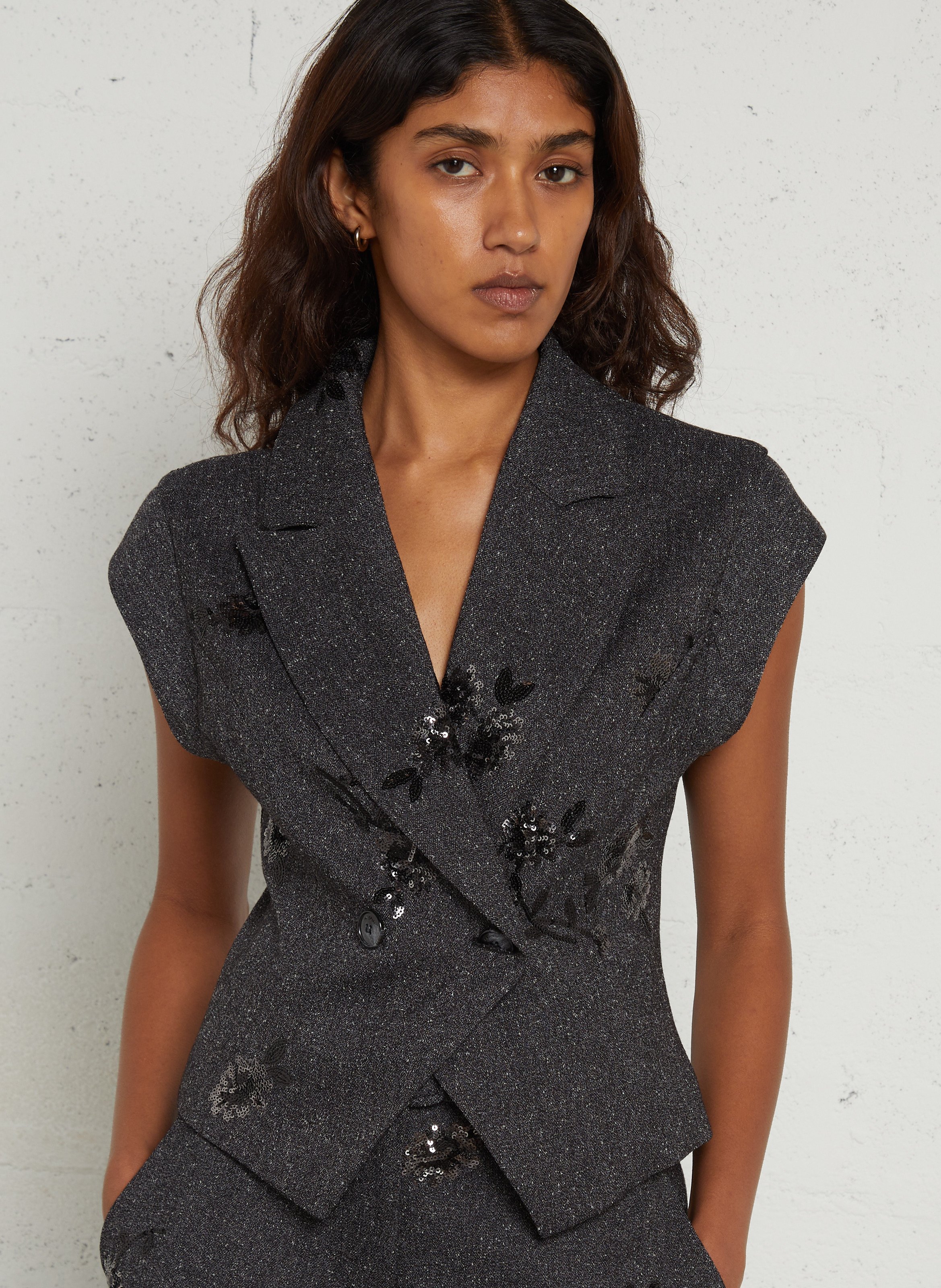 Fitted sequin blazer jacket IMPERIAL Black
