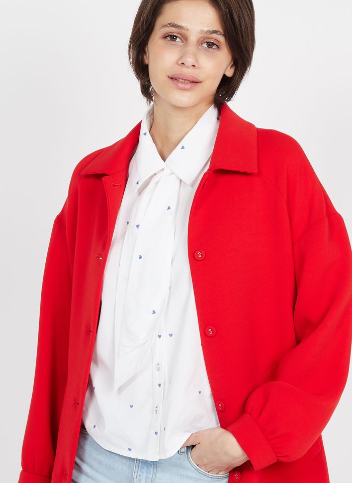 manteau droit rouge femme