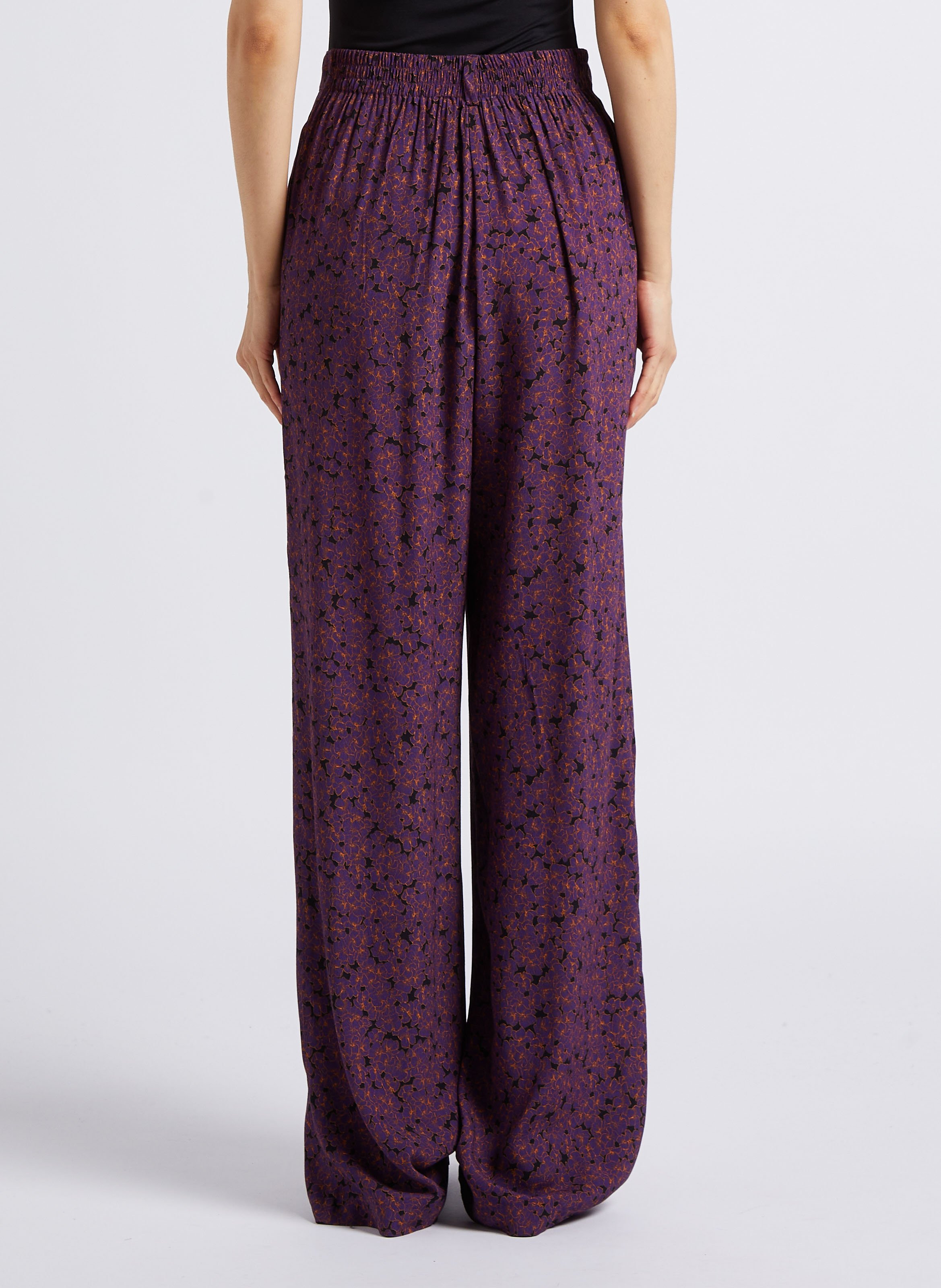 Pantalon évasé taille haute ATTIC AND BARN Violet