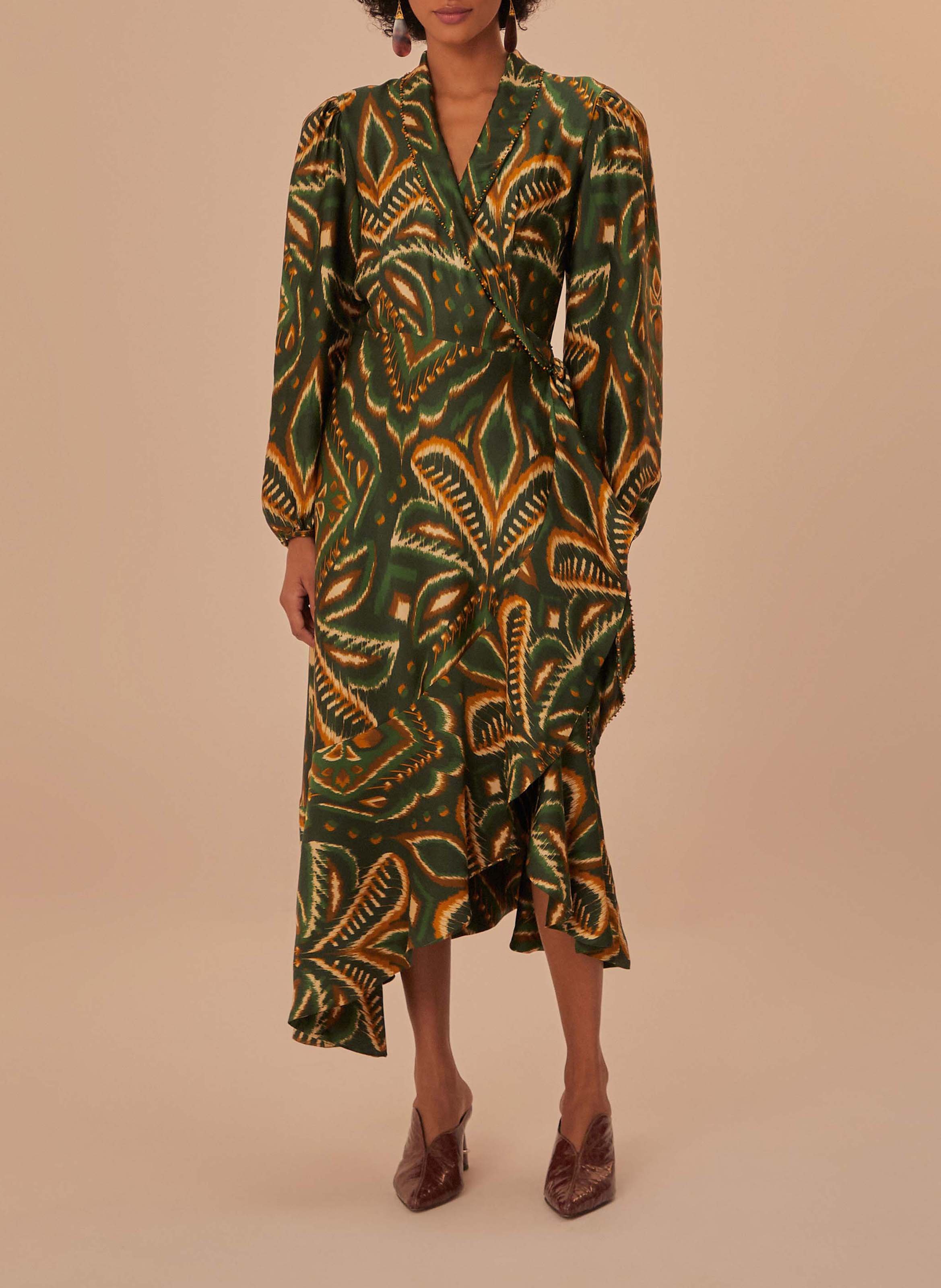 Robe longue imprimée FARM RIO Vert