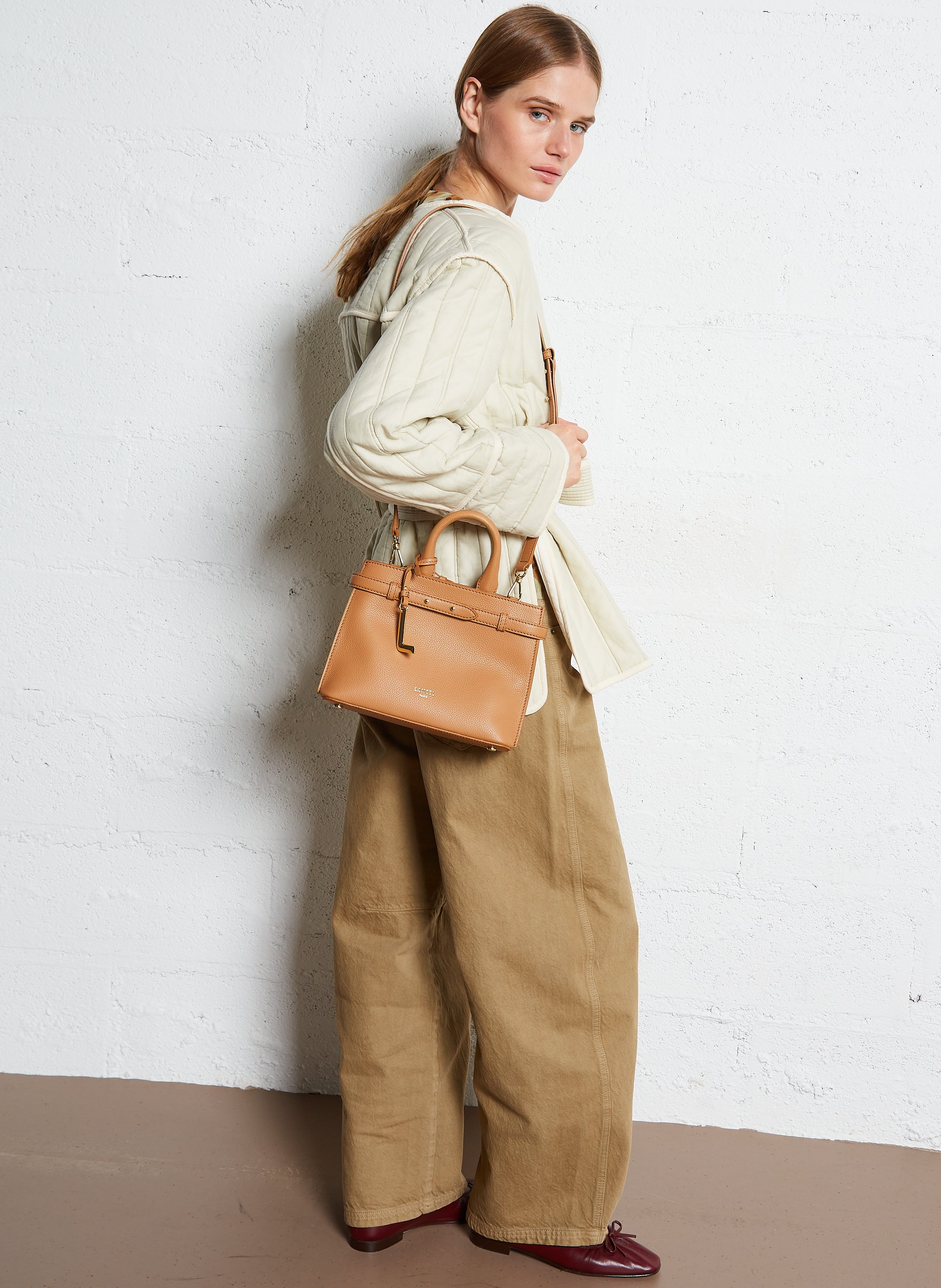 Sac bandoulière en cuir LANCEL Beige