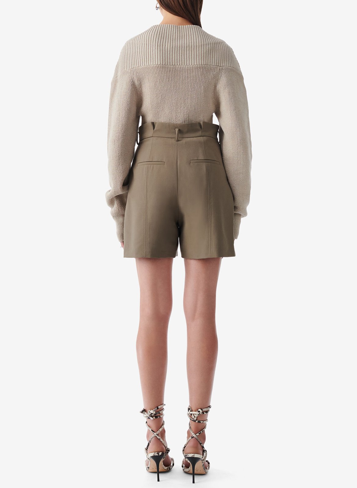 HIGH-WAISTED SHORTS IRO Khaki