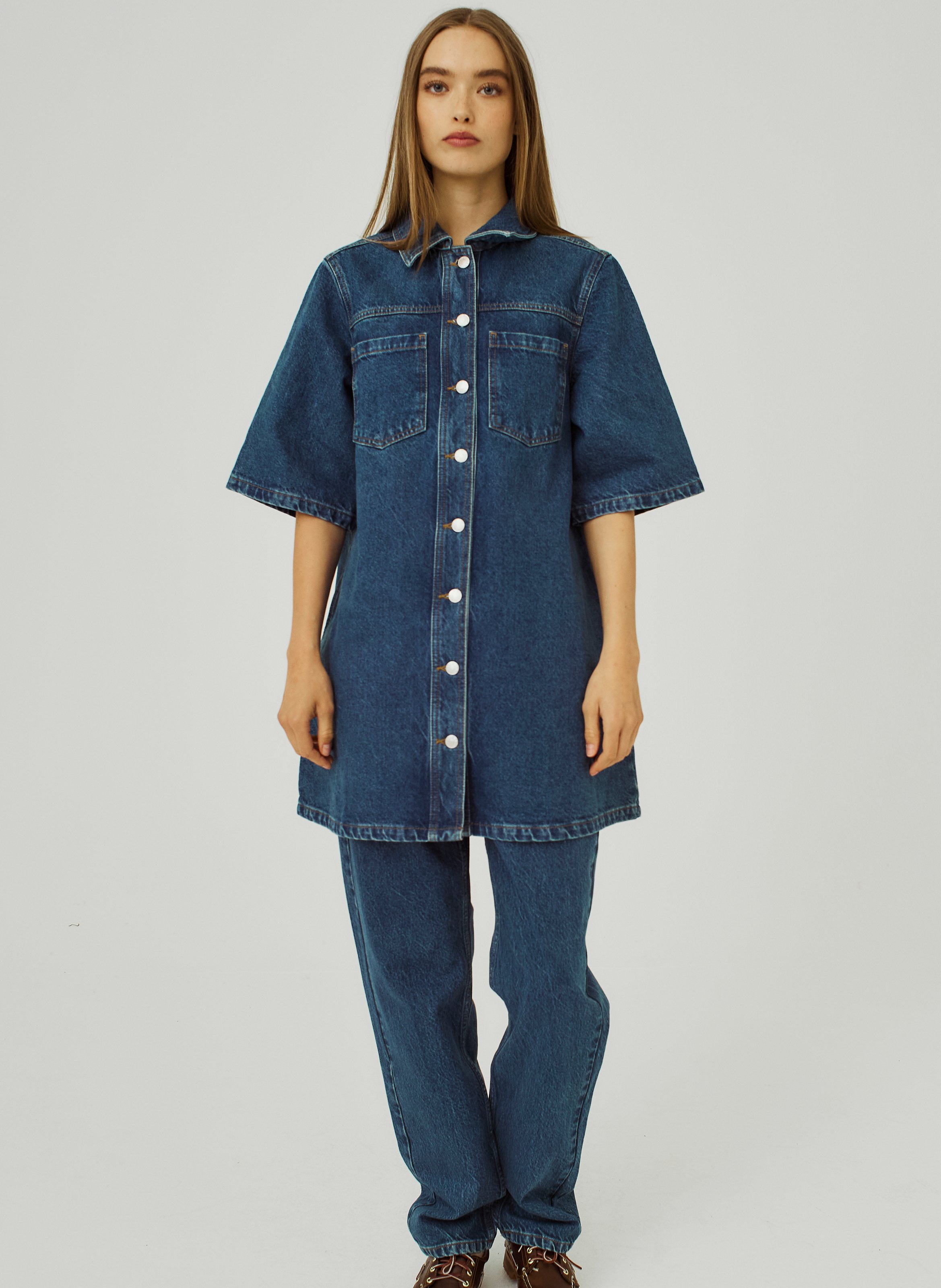 Denim dress NORR Blue