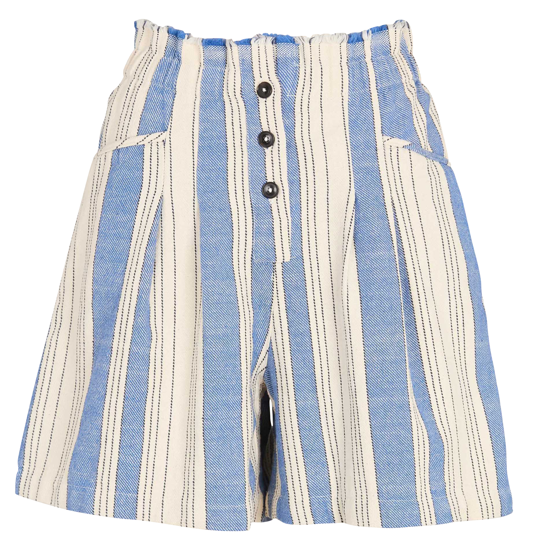 Short droit en coton mélangé rayé BELLEROSE Bleu