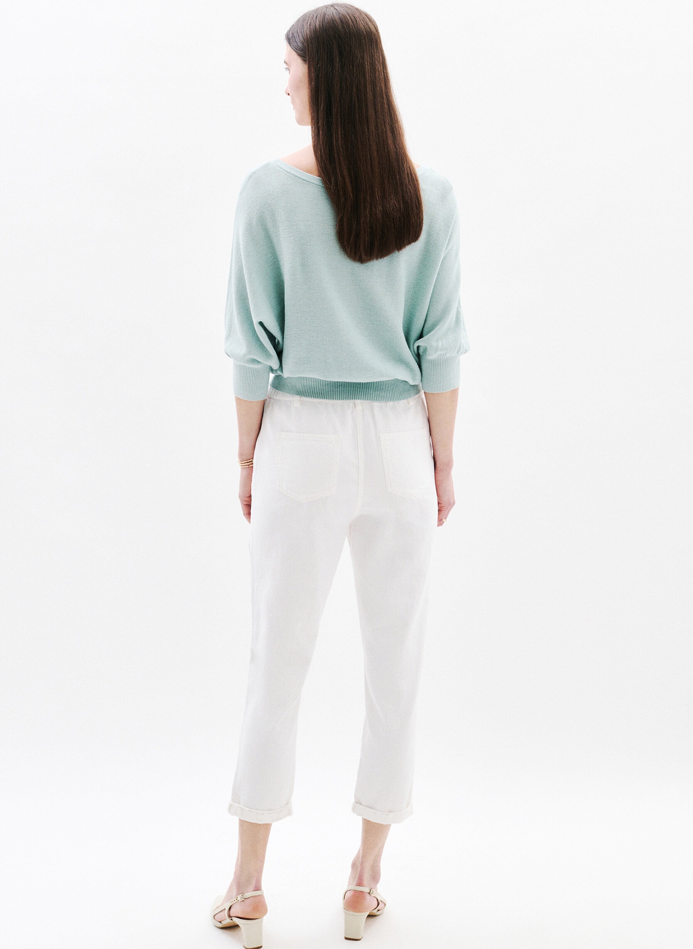 Carrot 7/8 length trousers plain CAROLL White