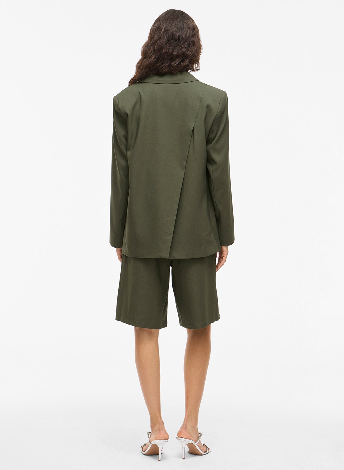 Veste tailleur en fibres recyclées mélangées VILA Vert