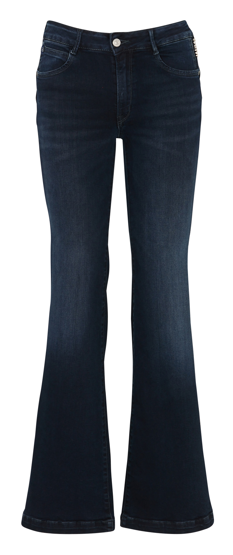 Jean flare taille haute en coton mélangé LE TEMPS DES CERISES Bleu