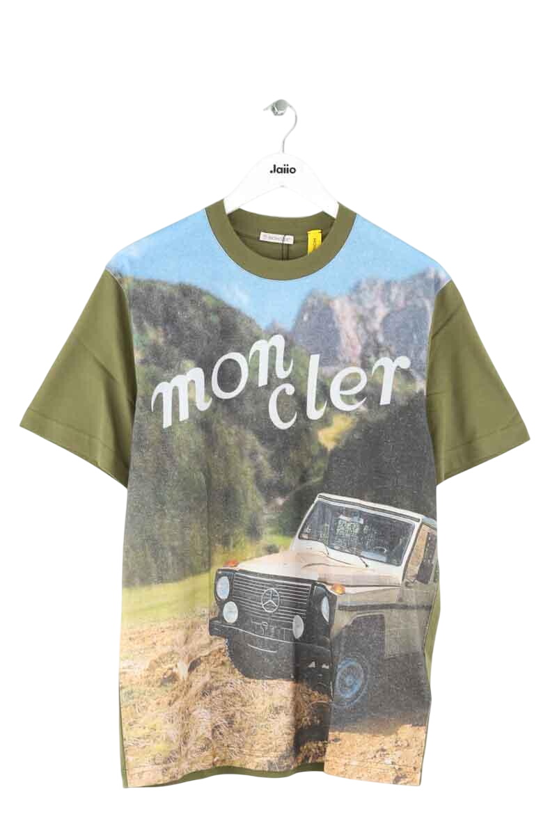 Cotton T-shirt MONCLER - Seconde Main Khaki