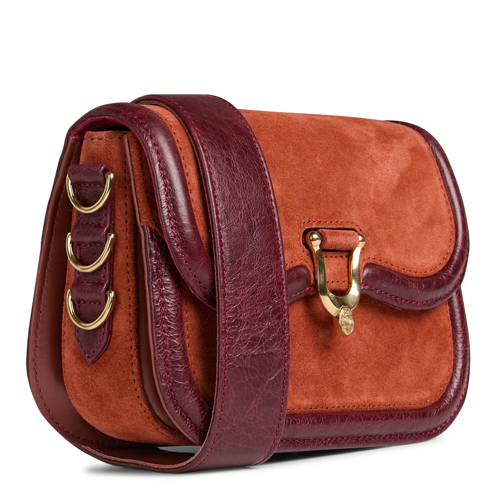 Sac bandoulière en cuir mélangé CLARIS VIROT Orange