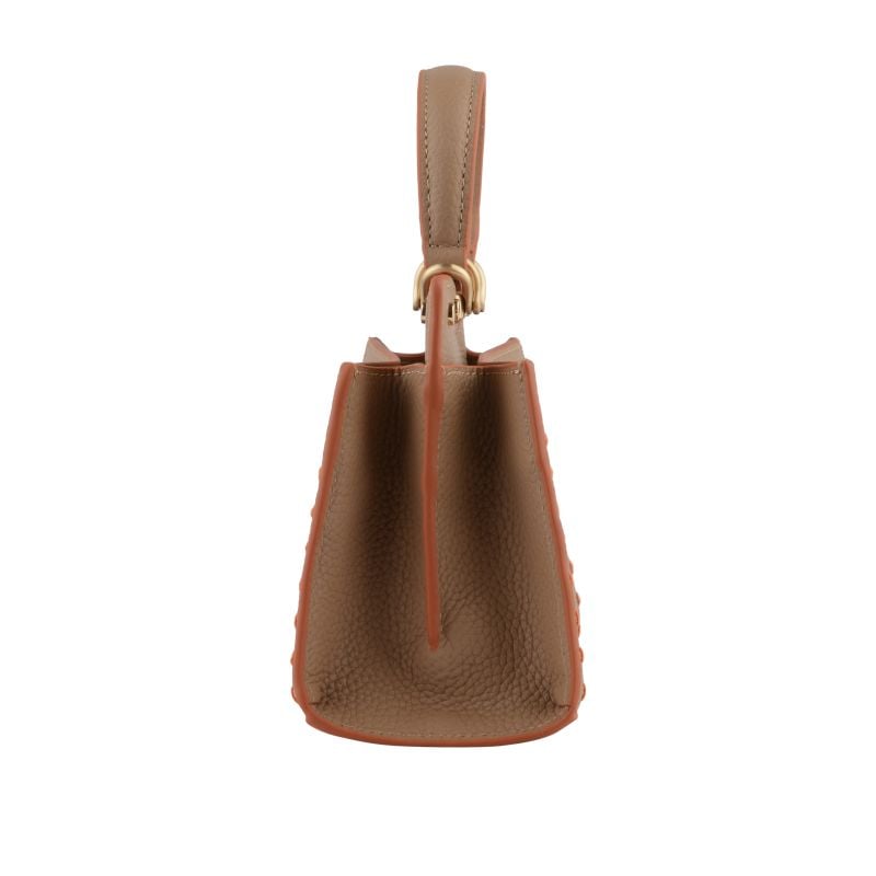 Handbag - cowhide leather POURCHET Brown