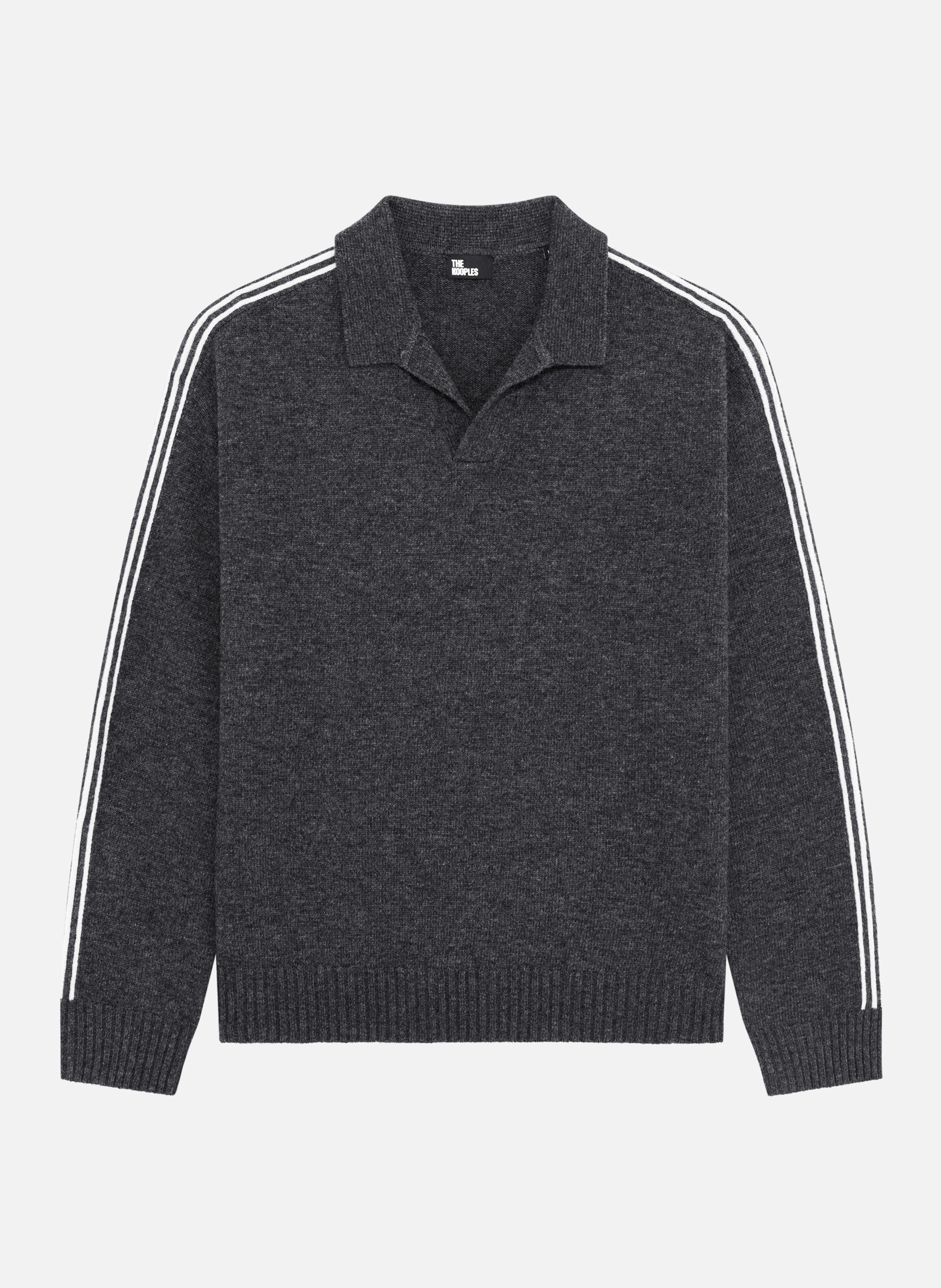 Polo sweater with contrasting stripes THE KOOPLES Grey