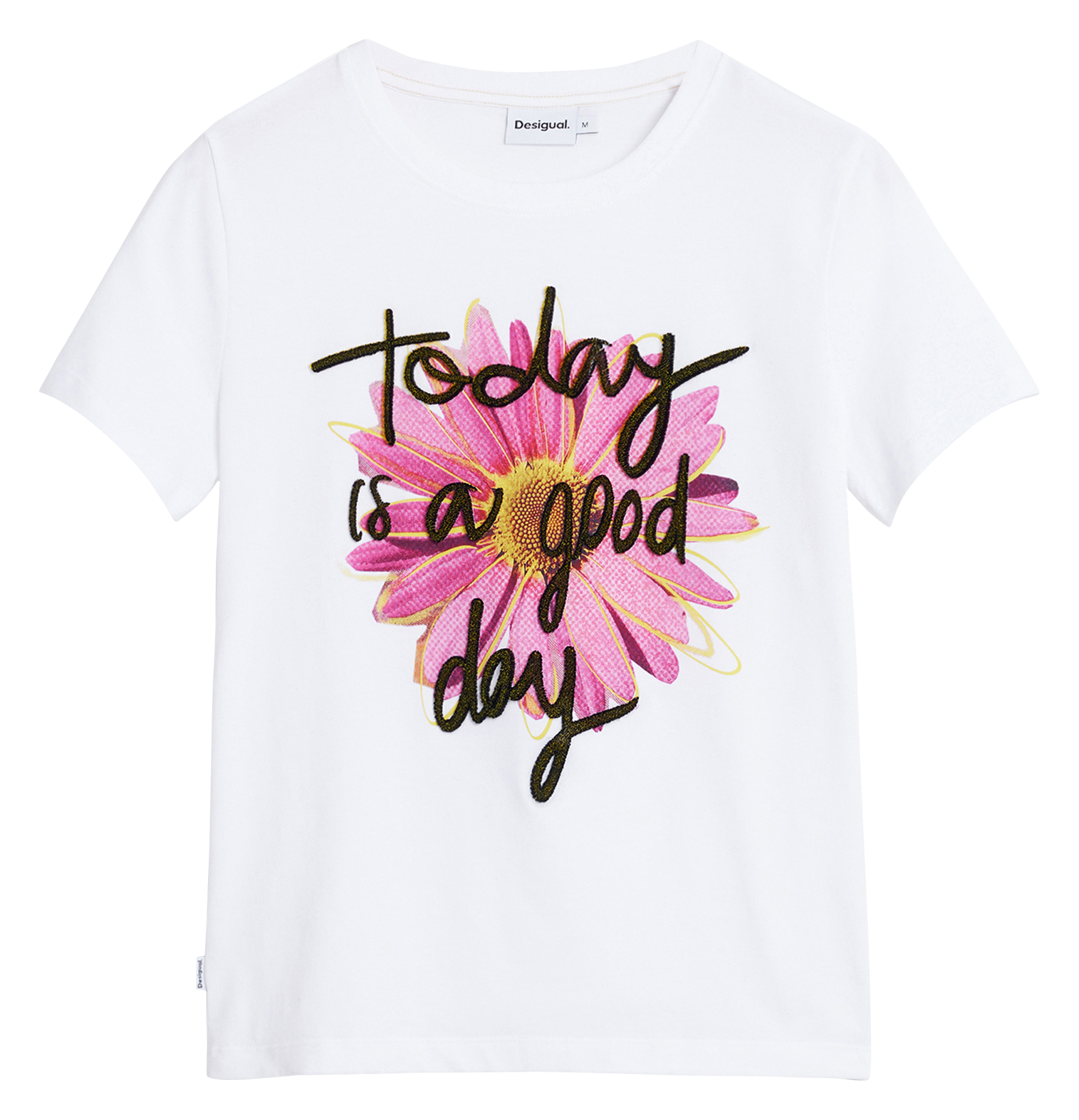 Tee-shirt droit manches courtes imprimé DESIGUAL Blanc