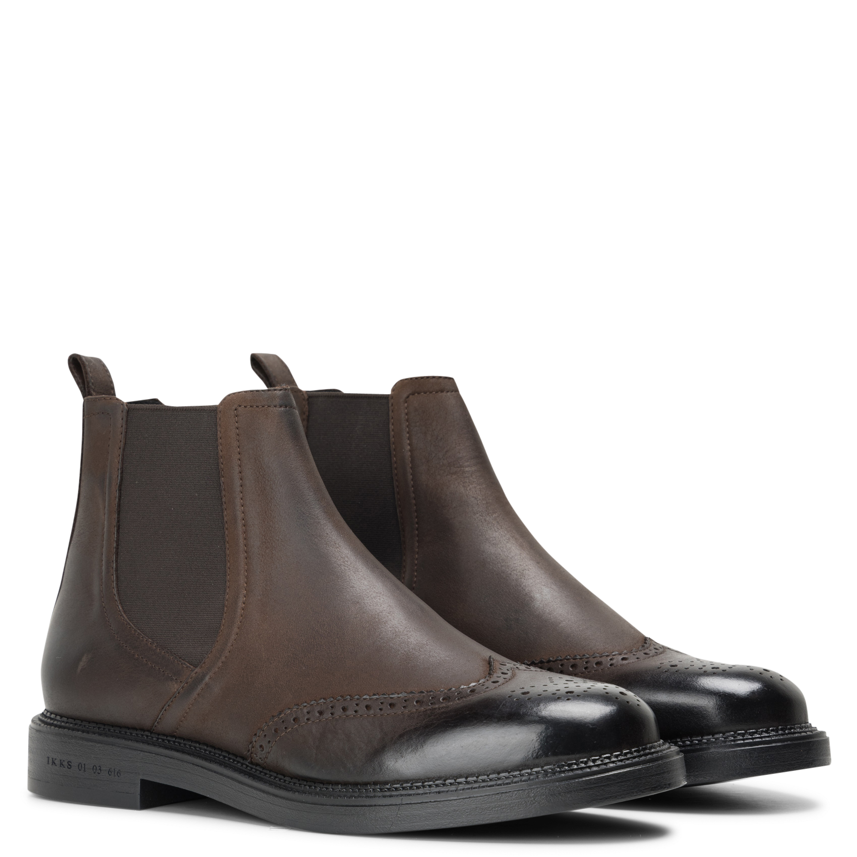 Bianca leather ankle boots IKKS Brown