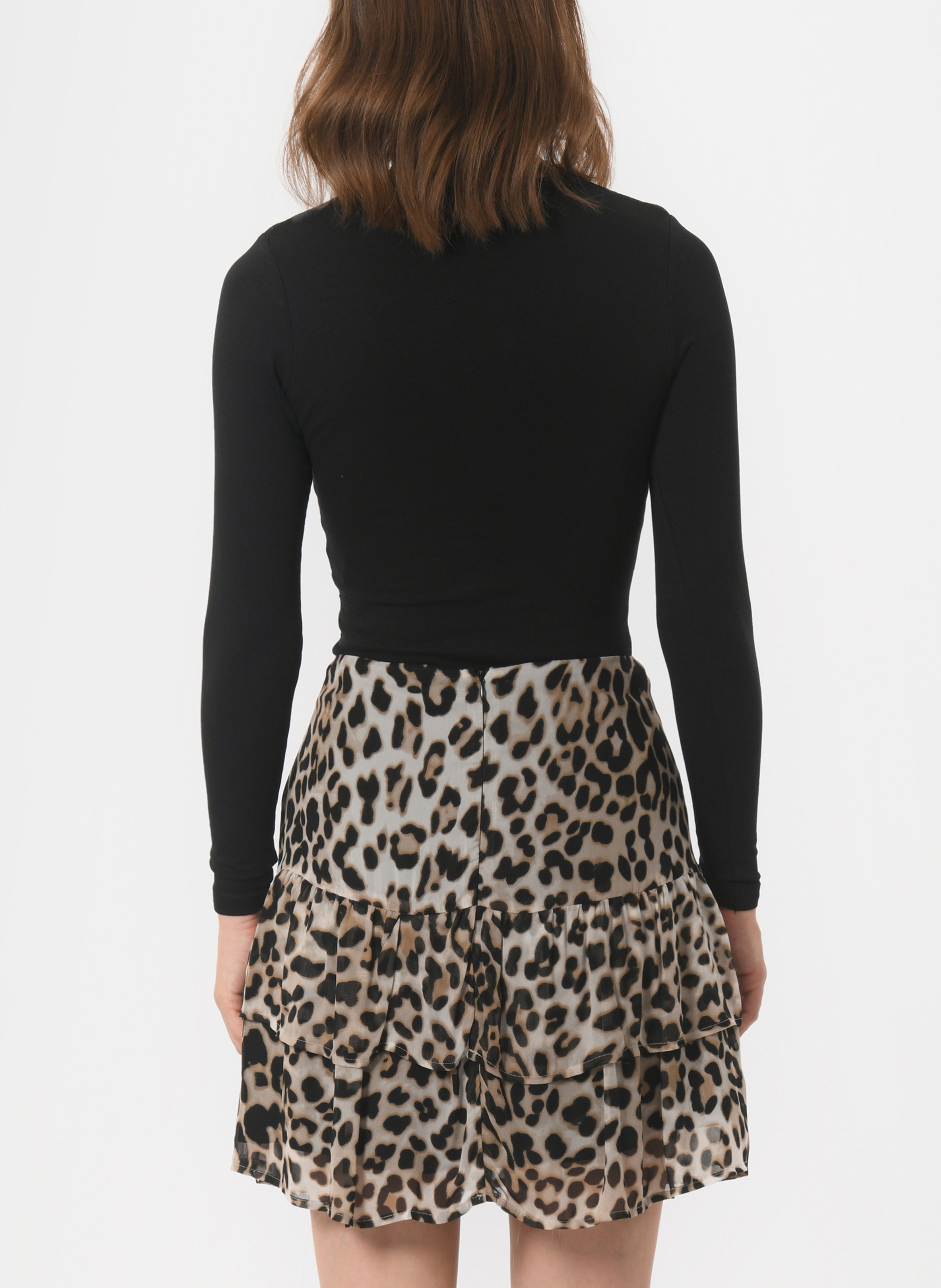 Tee-shirt moulant col rond en coton mélangé KOOKAI Noir