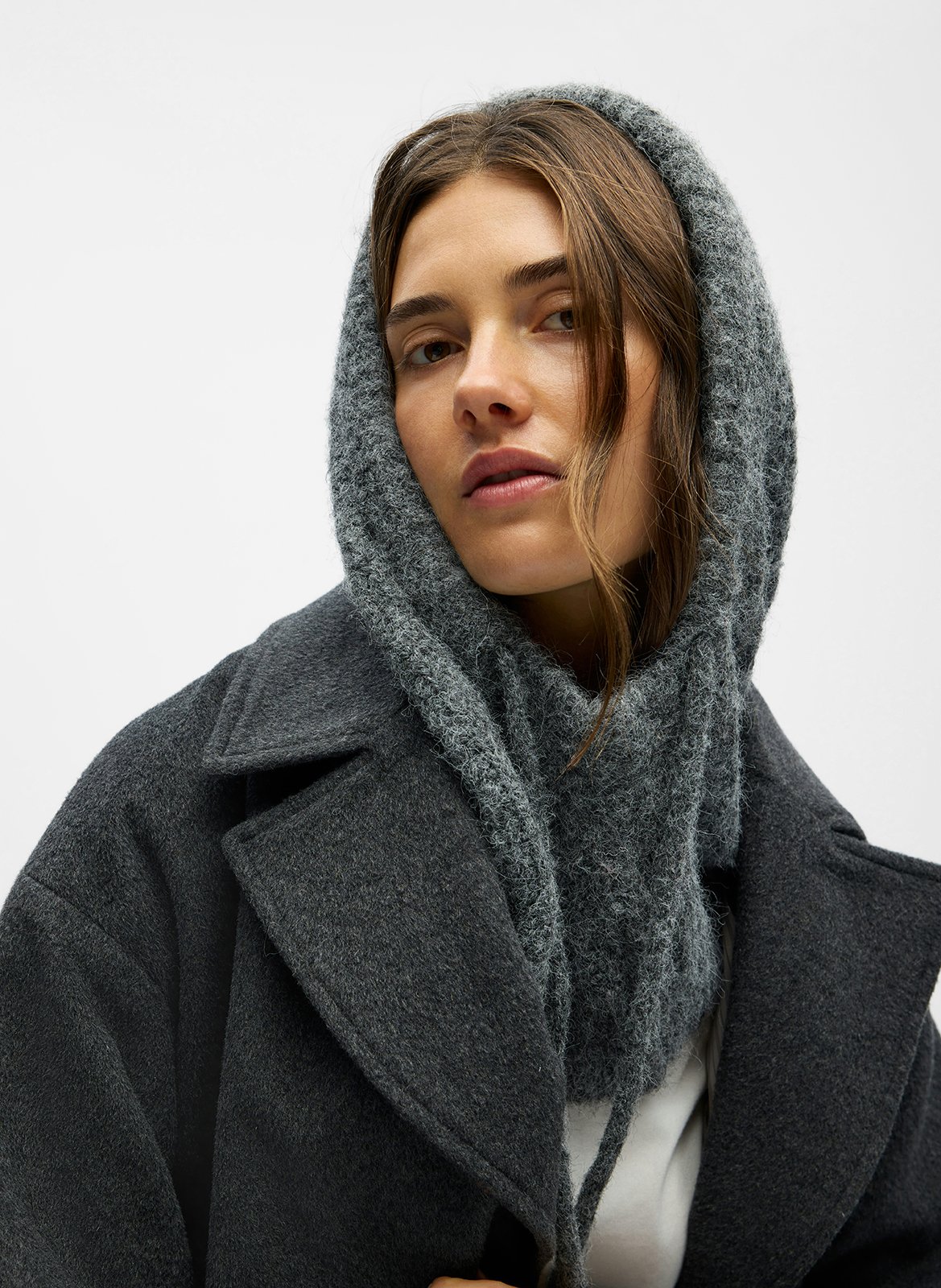 Cagoule en maille OBJECT Gris