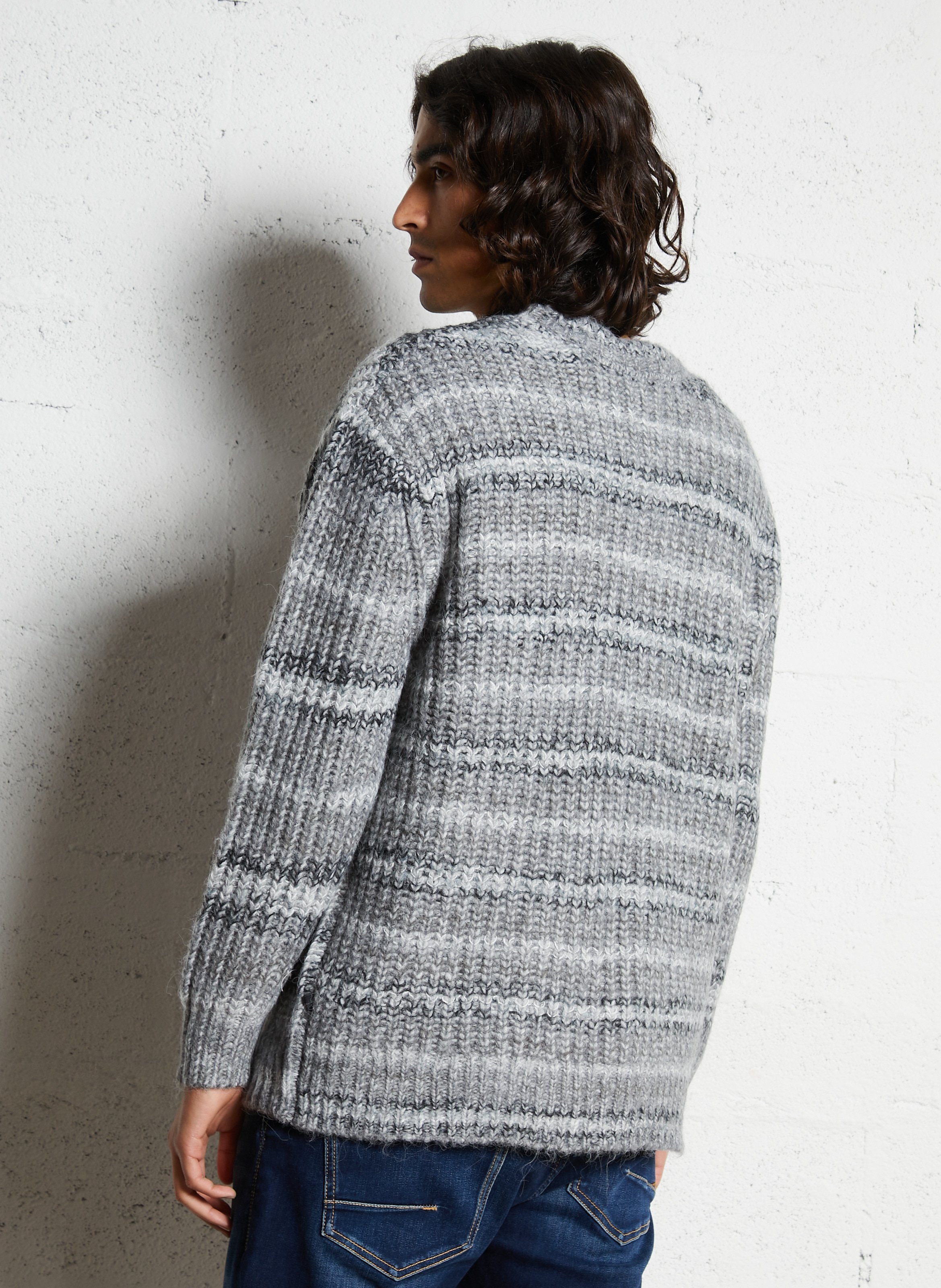 Gilet oversize col V SOLID Noir