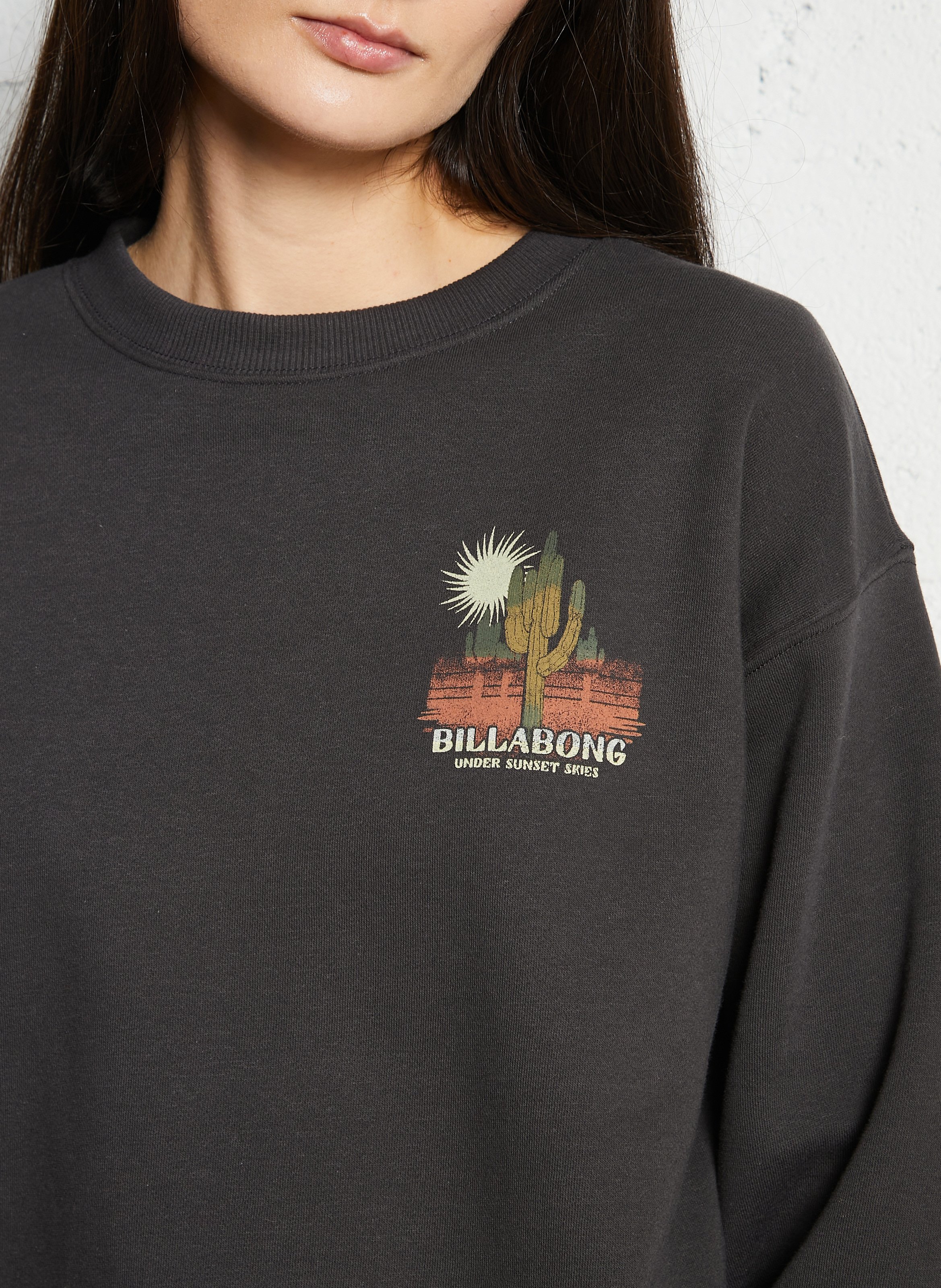 Sweat col rond en coton mélangé BILLABONG Noir