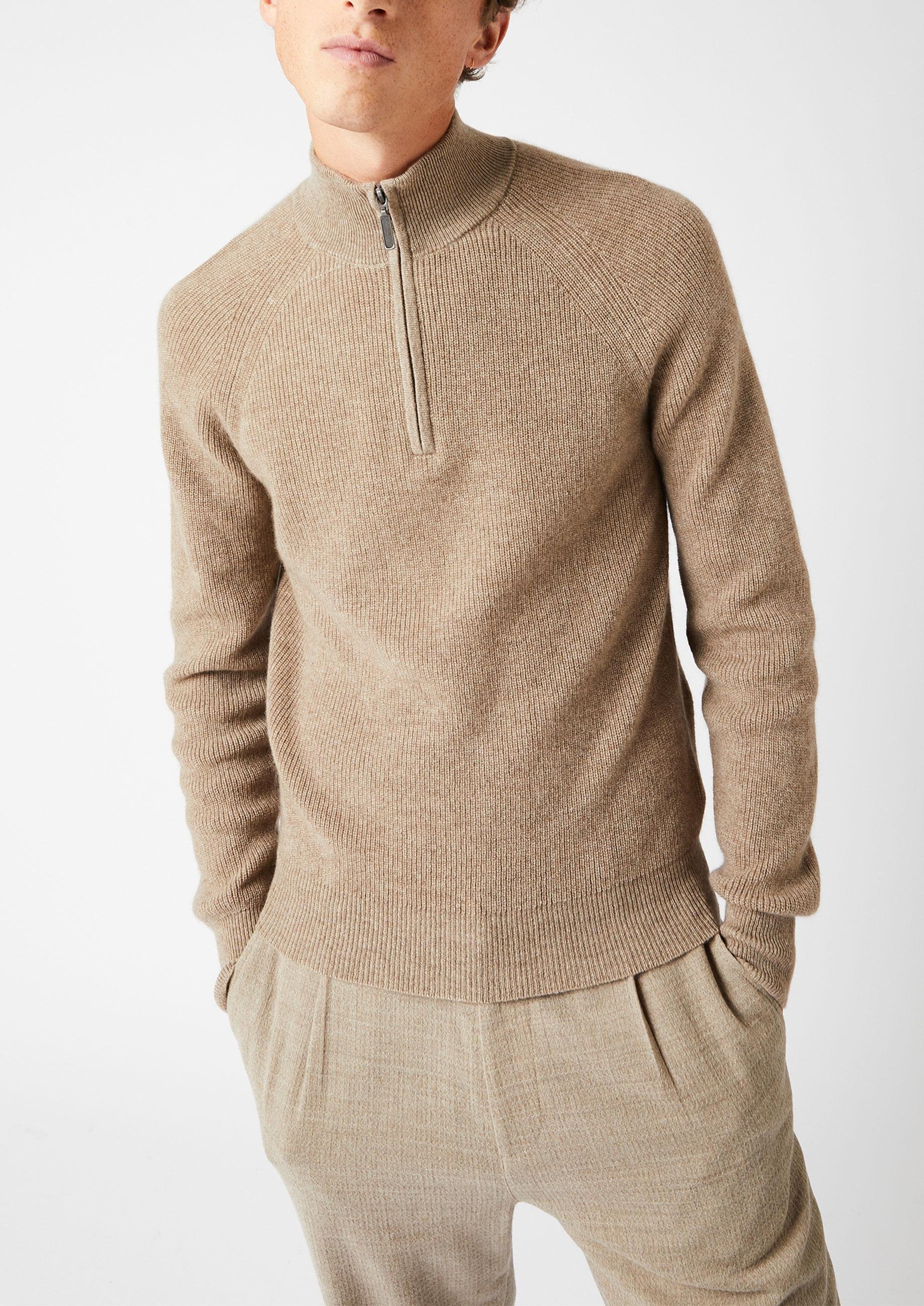 Pull camionneur à côtes en cachemire 4 fils RODIER Marron