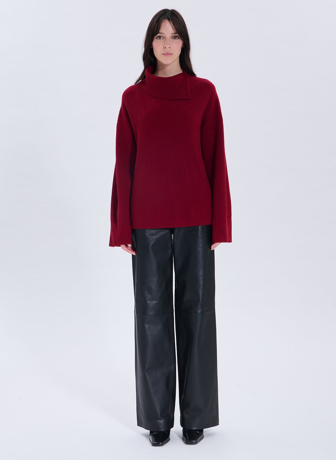 Oversized wollen coltrui ZAPA Rood