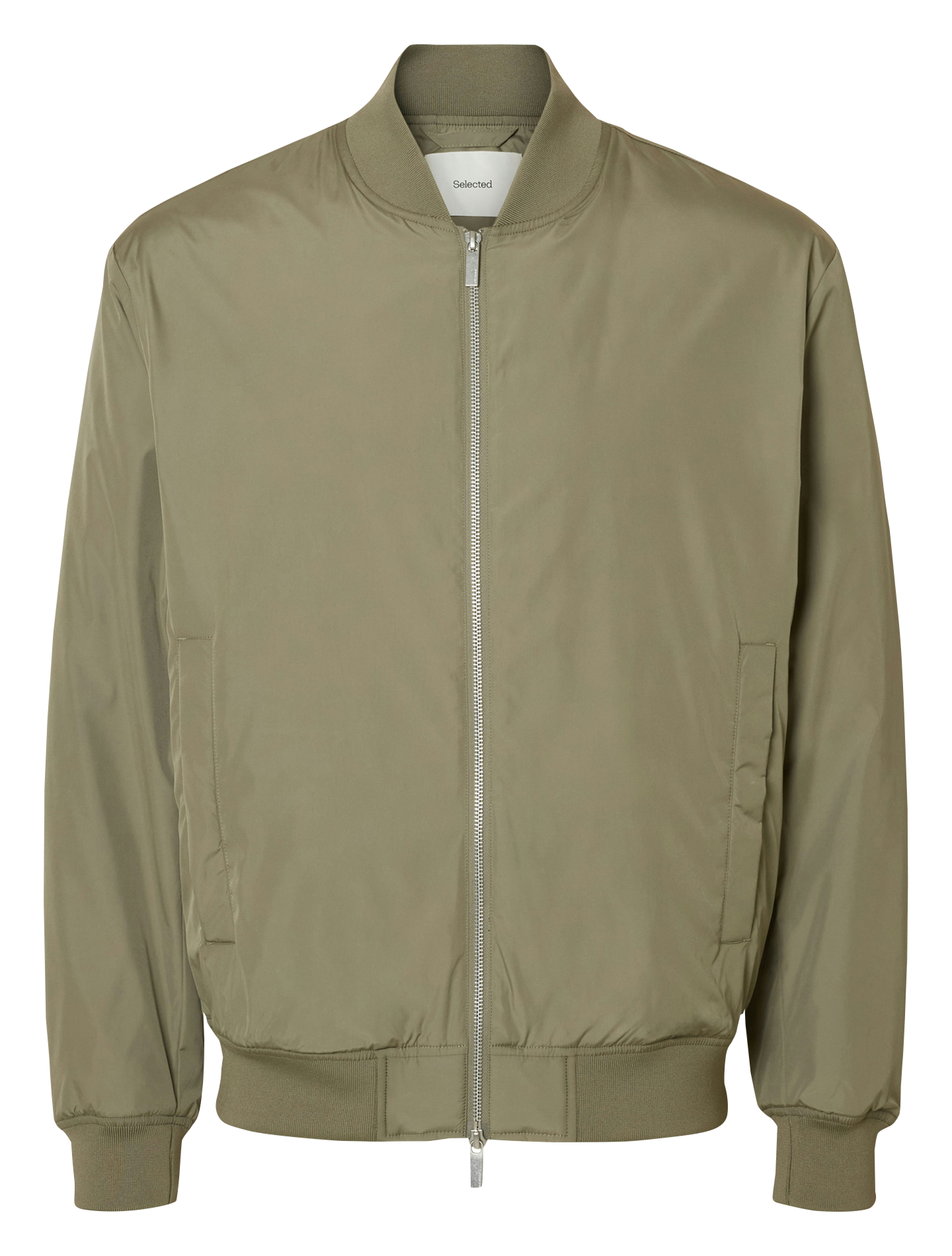 Straight teddy collar jacket SELECTED Grey