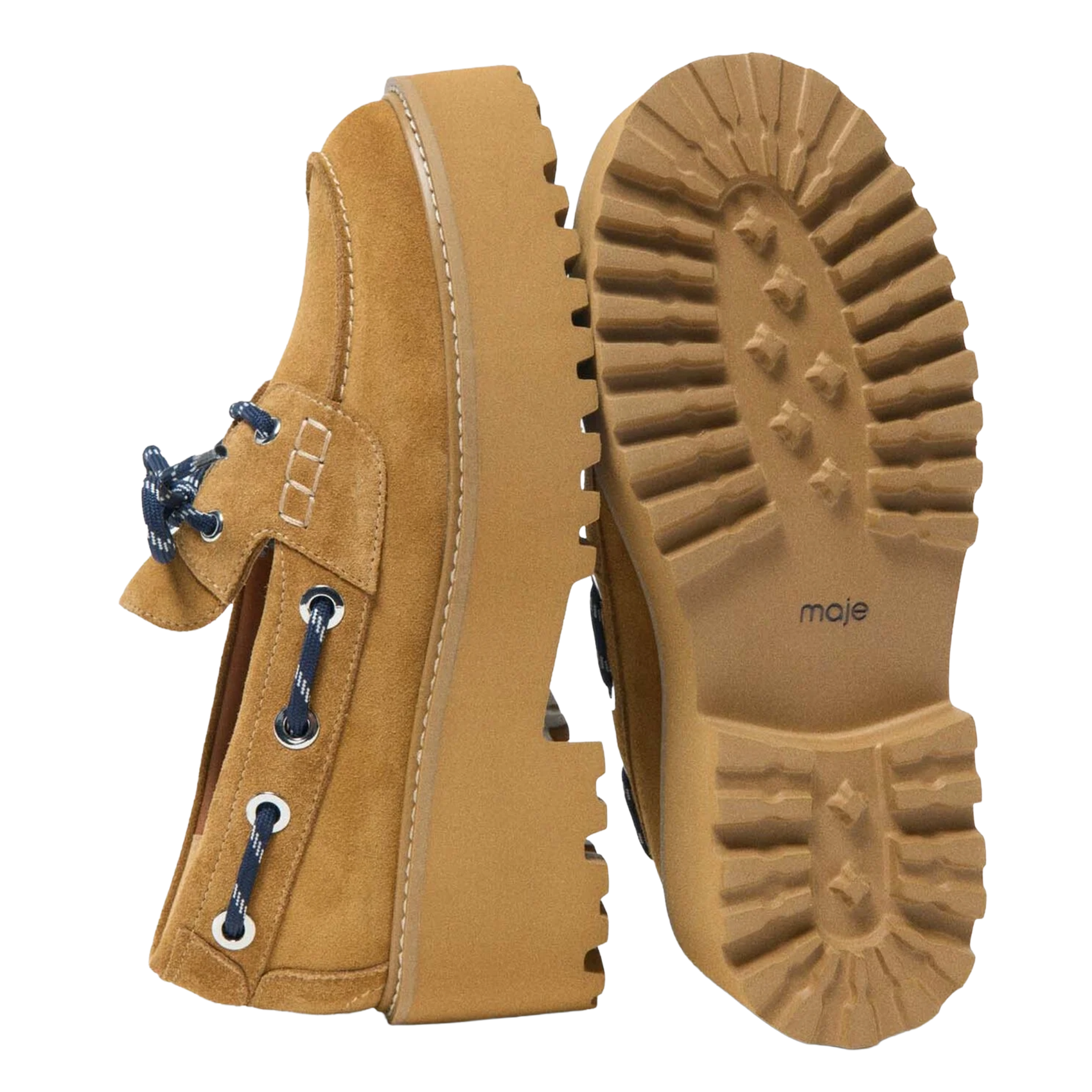 Mocassins en cuir velours MAJE Marron