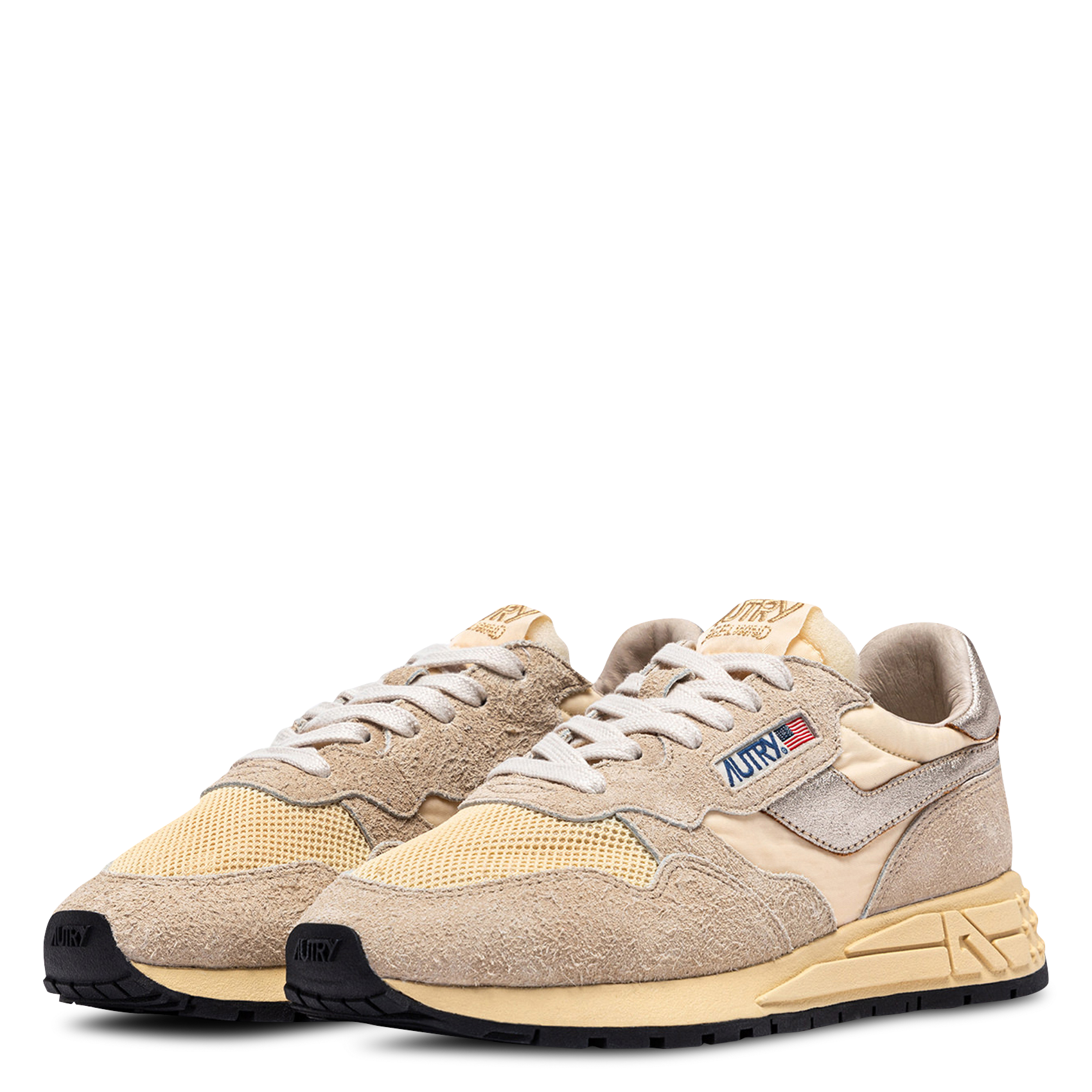 Baskets basses bi-matière AUTRY Argent