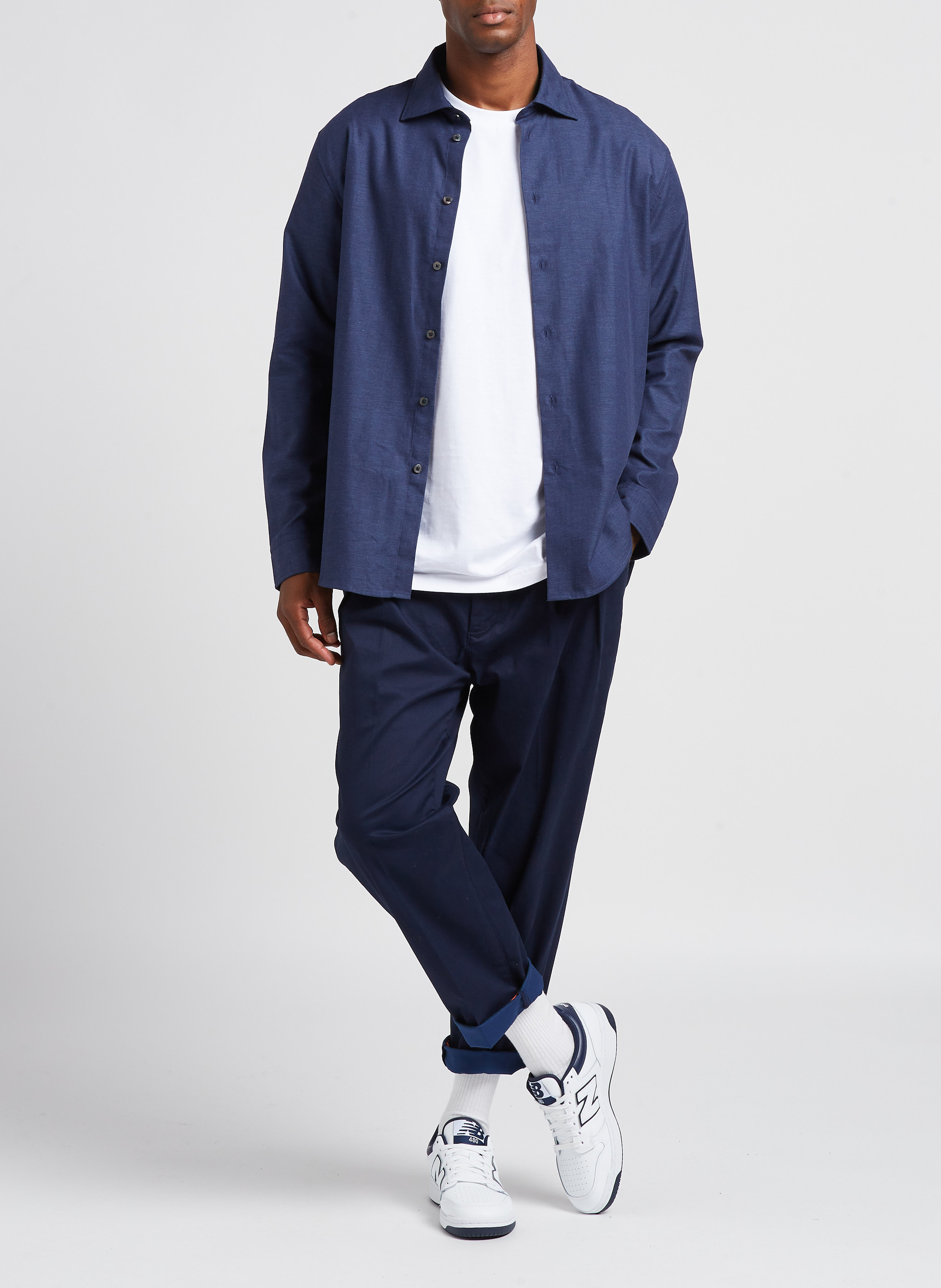 Pantalon droit en coton bio mélangé  SCOTCH AND SODA Bleu