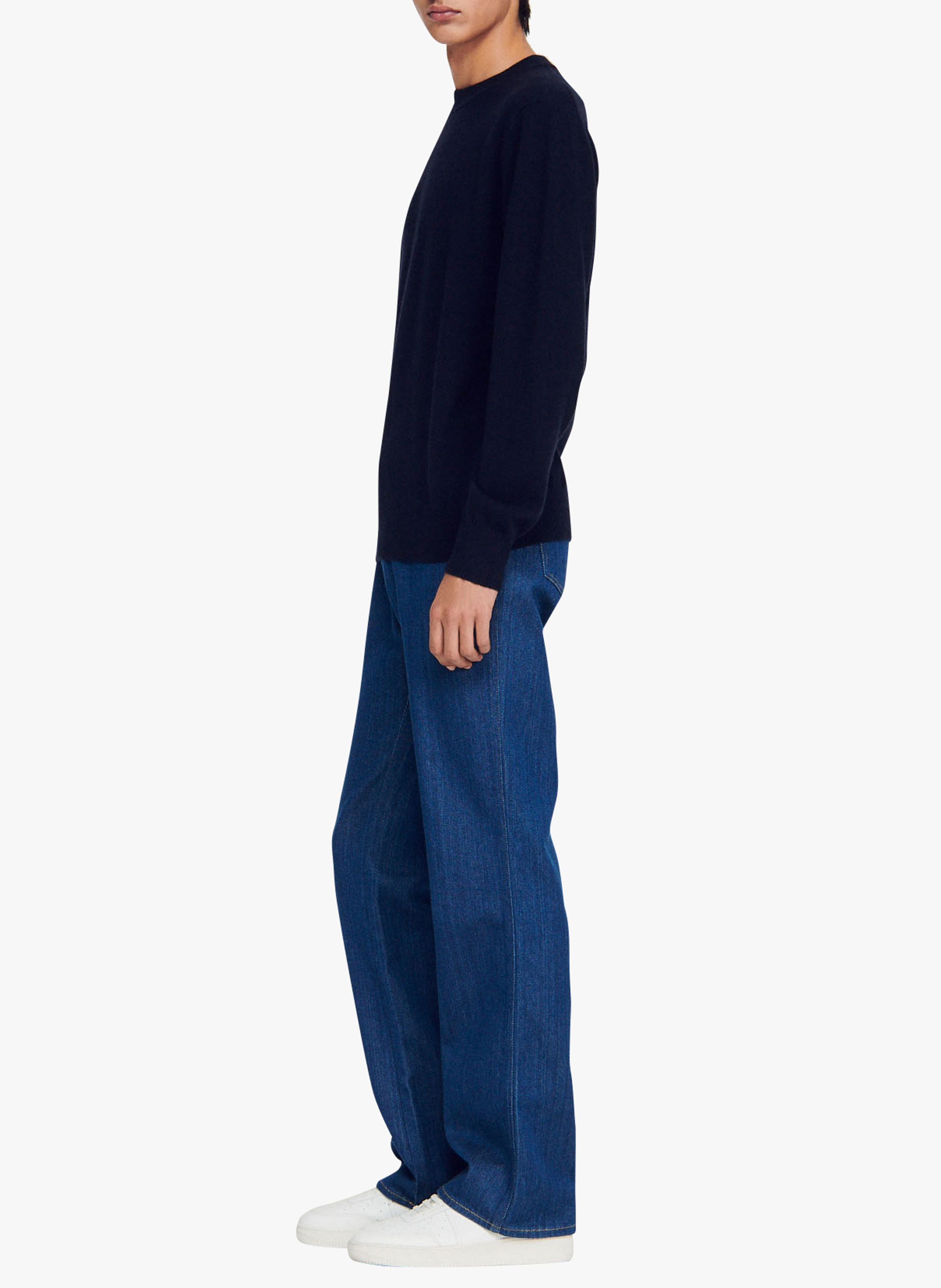 Regular-fit round-neck cashmere sweater SANDRO Blue