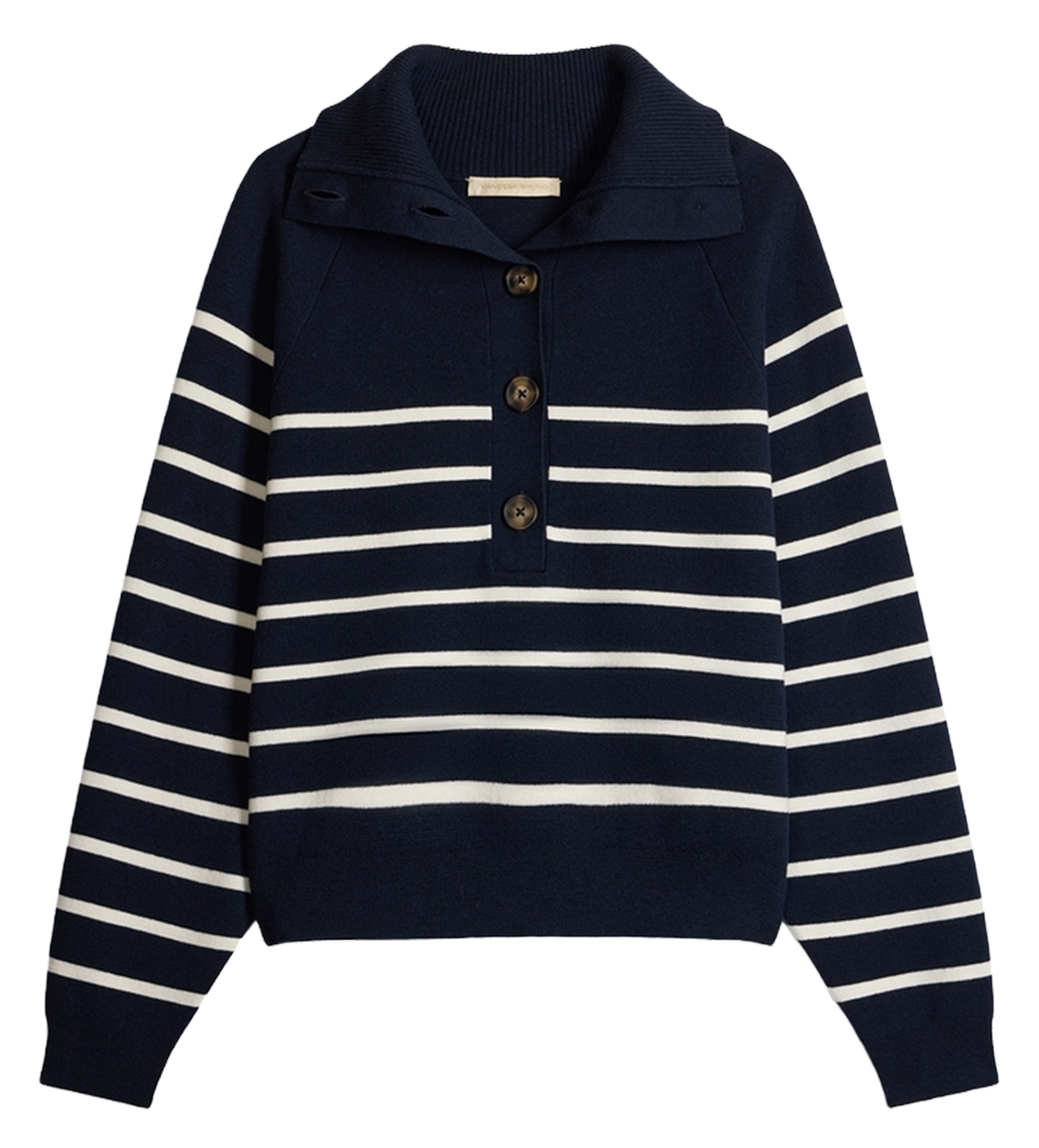 Knit Striped Sweater with Buttons VANESSA BRUNO Blue
