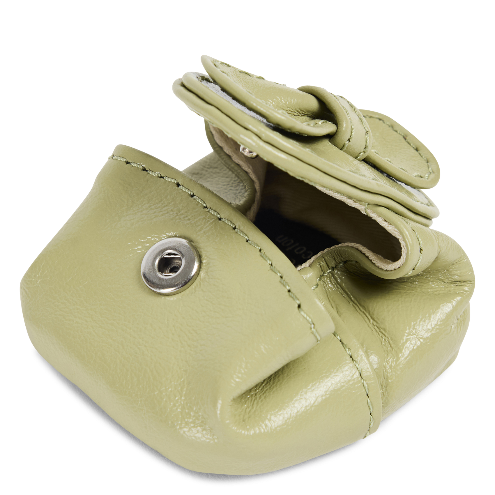 Leren portemonnee met strik NAT & NIN Groen