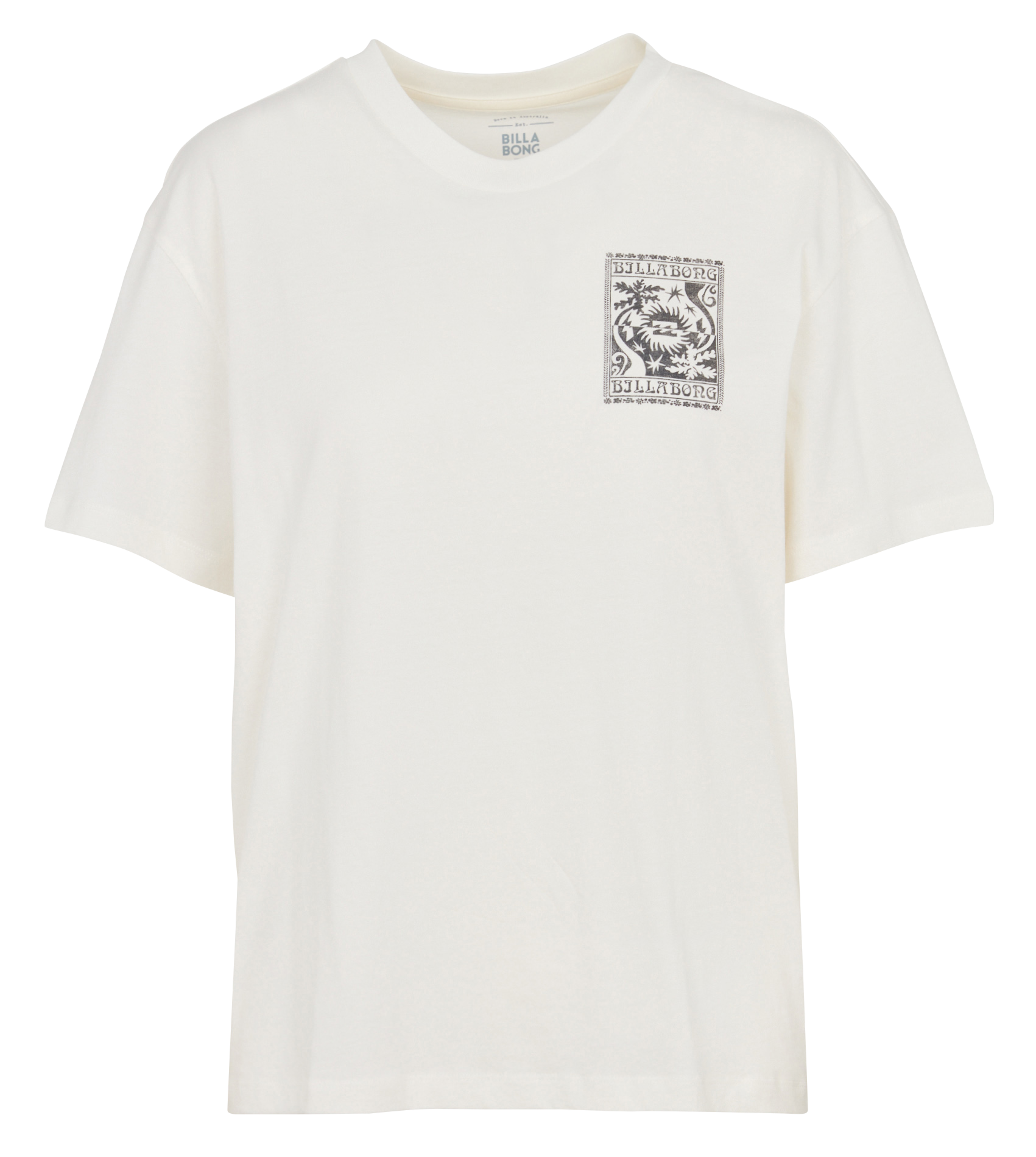 Camiseta de algodón recta serigrafiada con cuello redondo BILLABONG Blanco