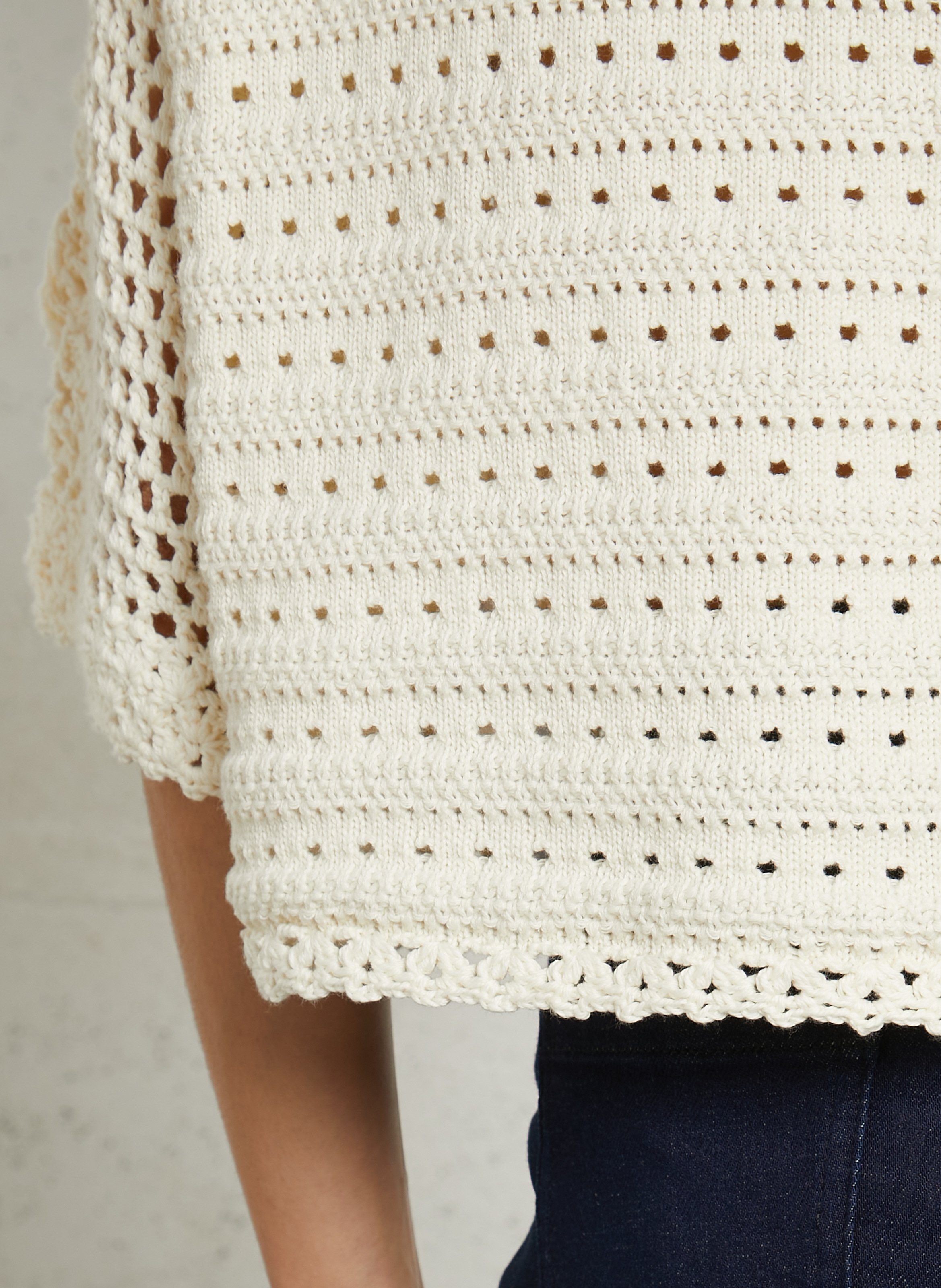 Pull droit col rond en coton LOUISE MISHA Blanc