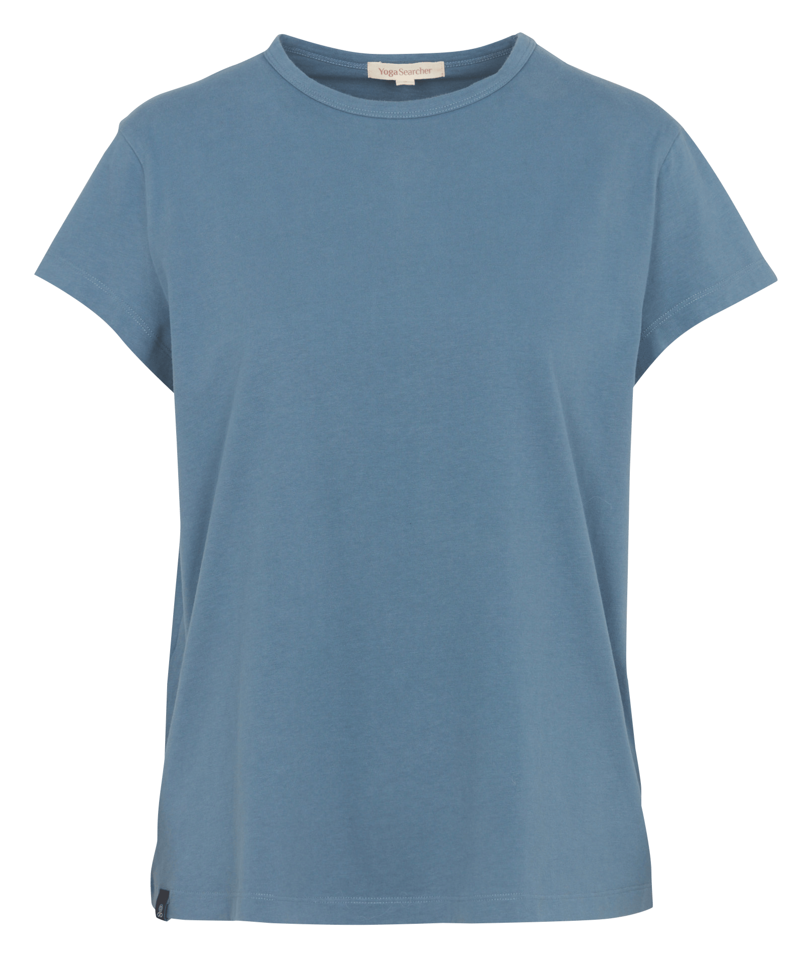 Gerader T-Shirt mit Siebdruck auf der Rückseite. YOGA SEARCHER