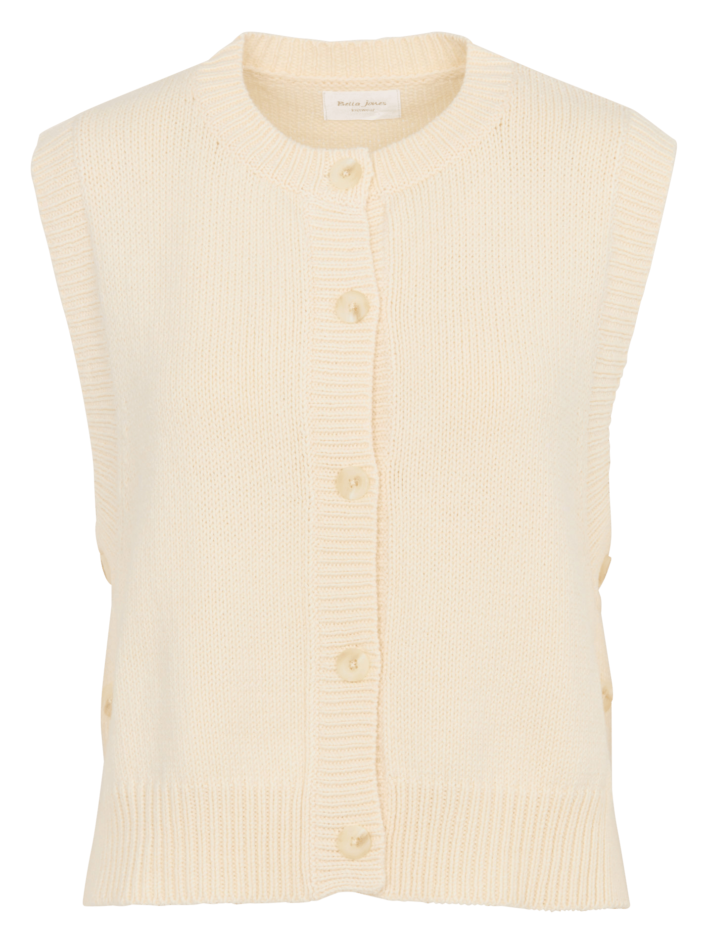 Mouwloze effen katoenen vest BELLA JONES Beige