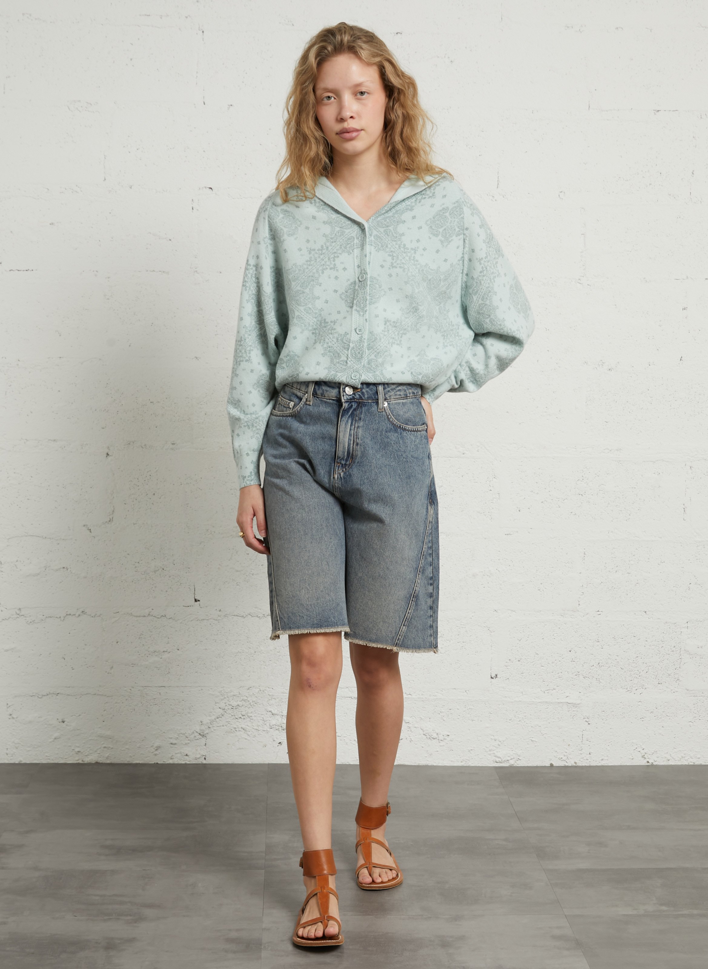 Svenland V-neck wool cardigan BERENICE Green