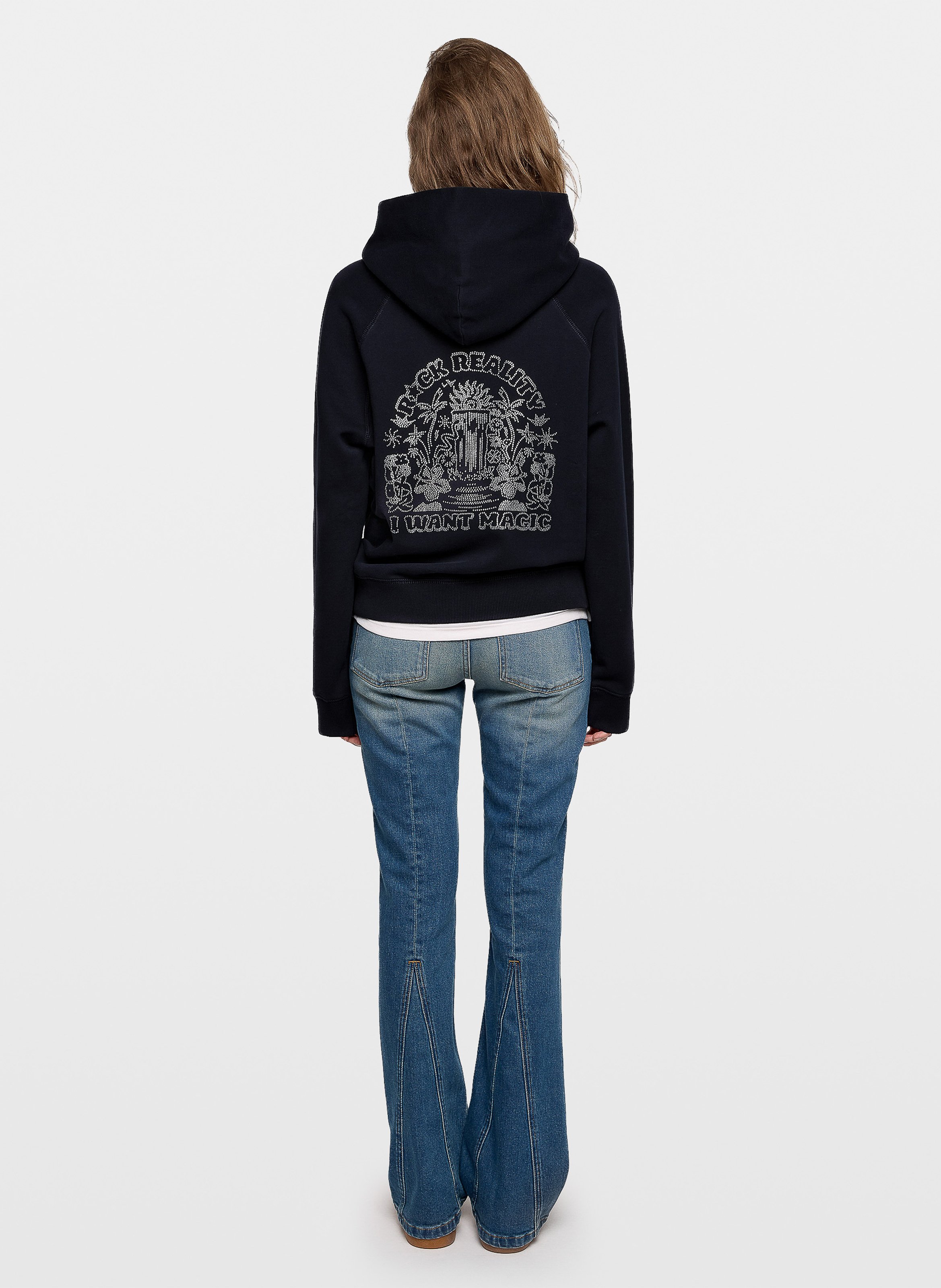 Sweat col rond en coton bio ZADIG&VOLTAIRE Bleu