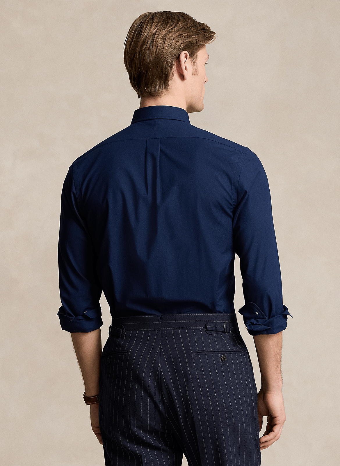Cotton-blend shirt with button-down collar POLO RALPH LAUREN Blue