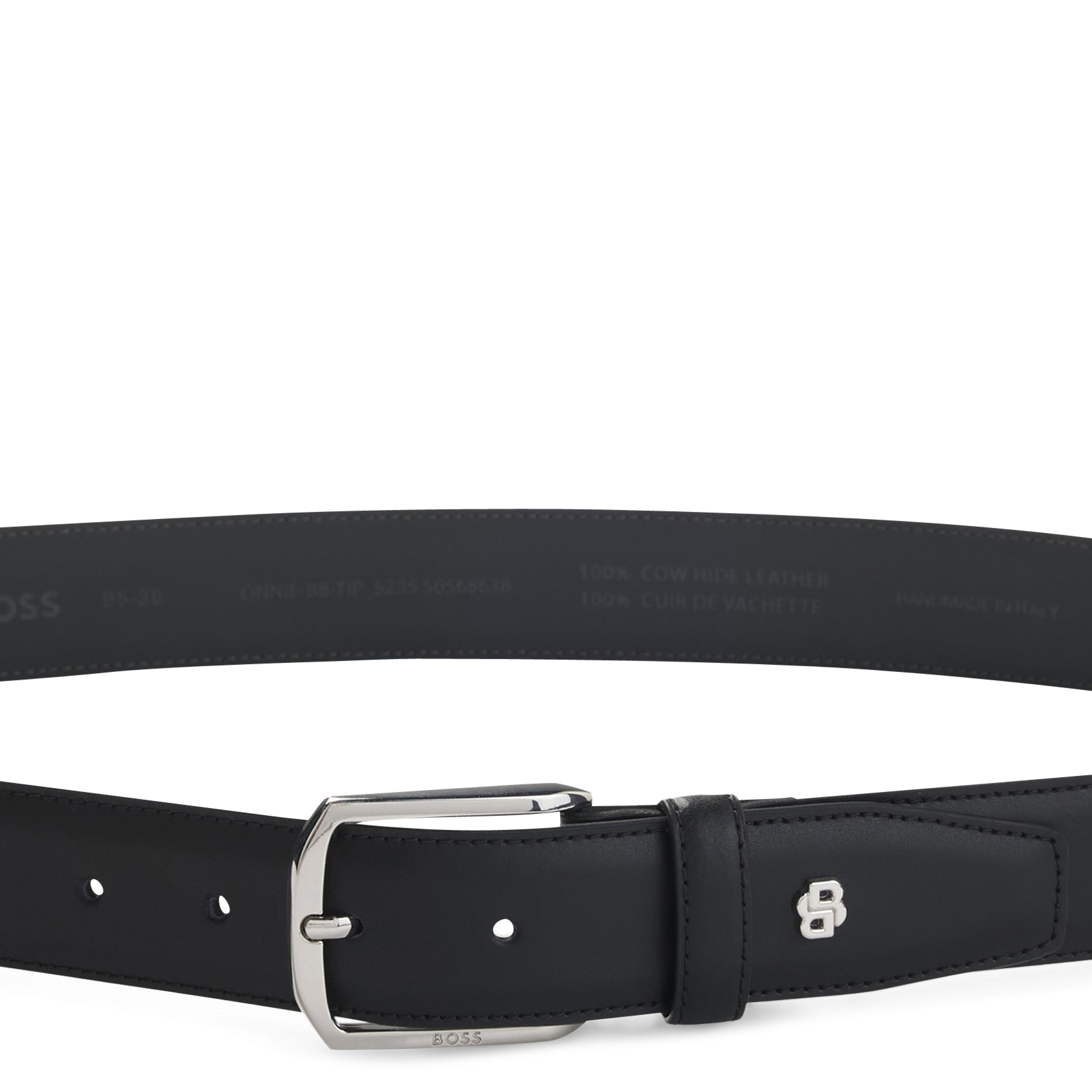 Leather belt BOSS Black