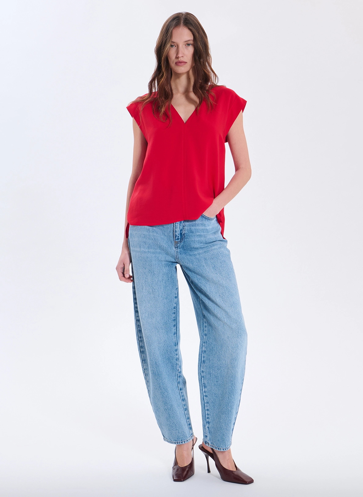 Top col v  ZAPA Rouge