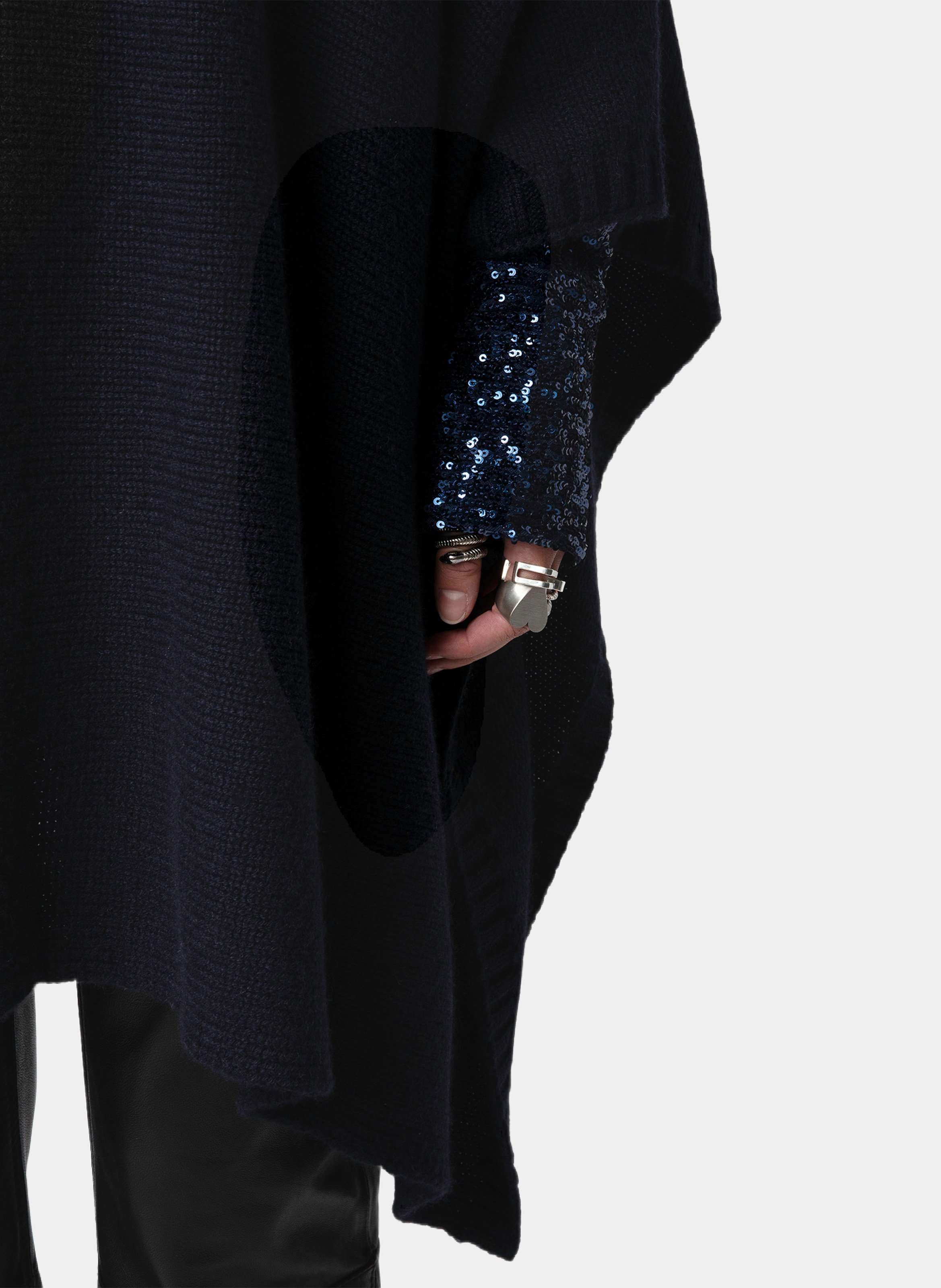 Poncho col montant en cachemire ZADIG&VOLTAIRE Bleu