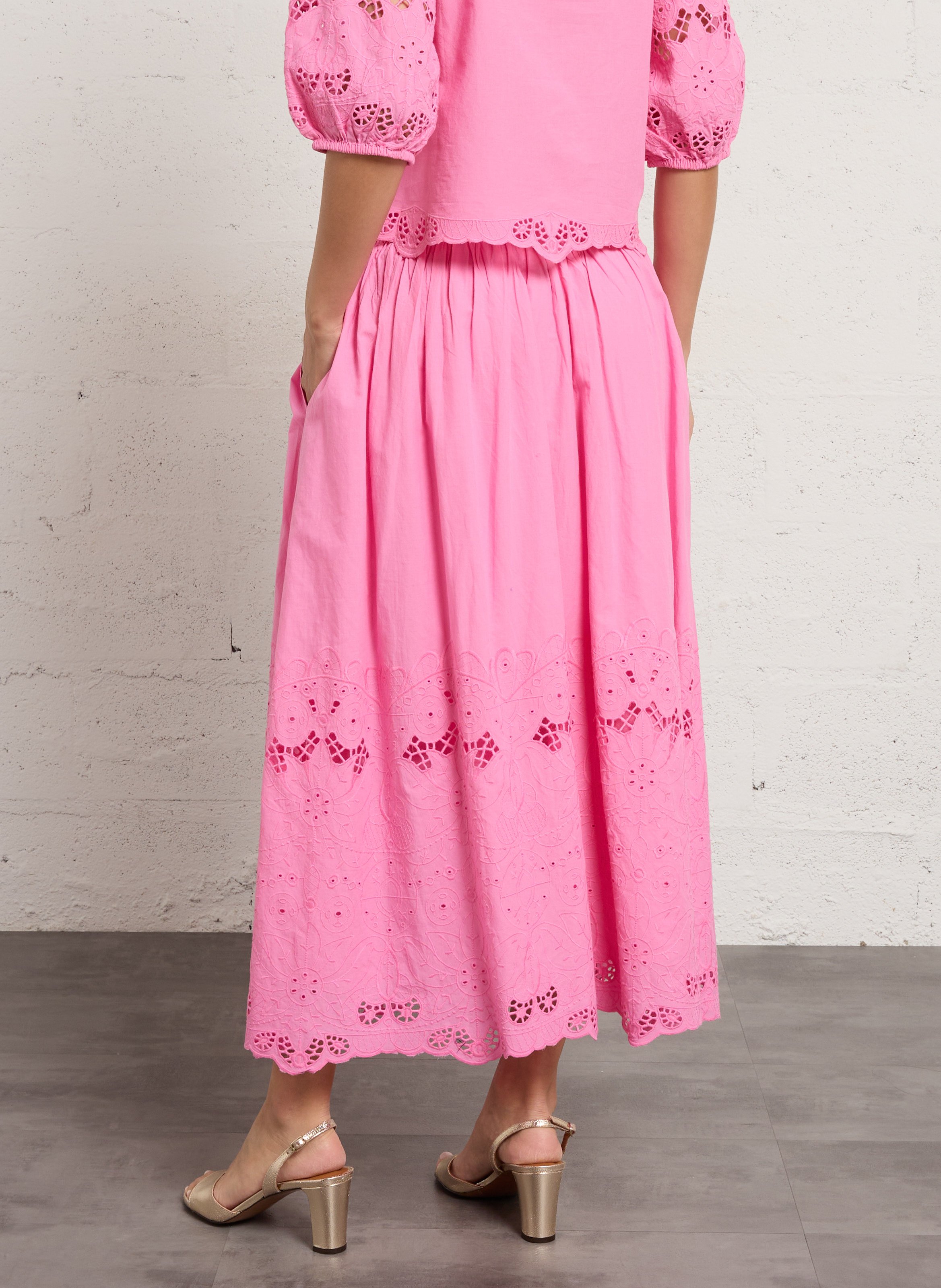 Jupe évasée en coton  MAISON 123 Rose
