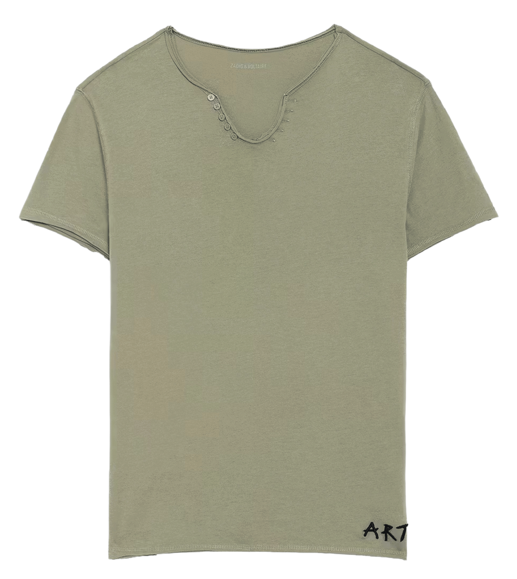 Tee-shirt col V en coton bio ZADIG&VOLTAIRE Vert