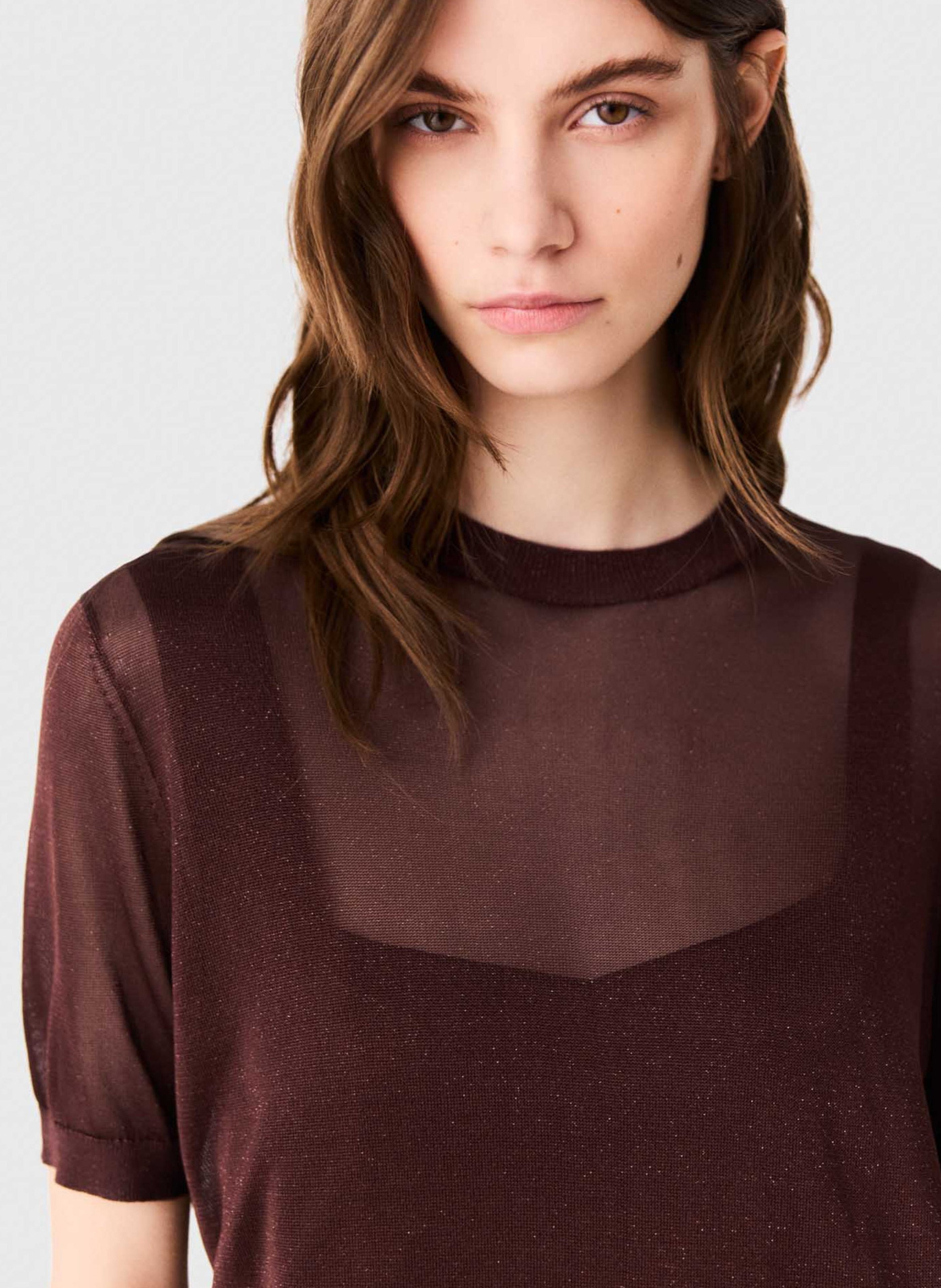 Metallic T-shirt MAJE Bruin