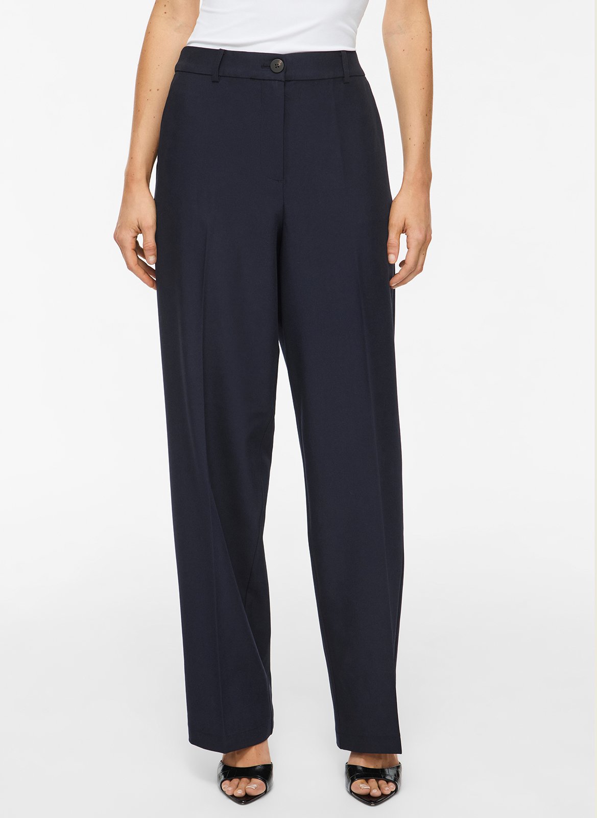 High-waisted straight-leg pants VILA Blue