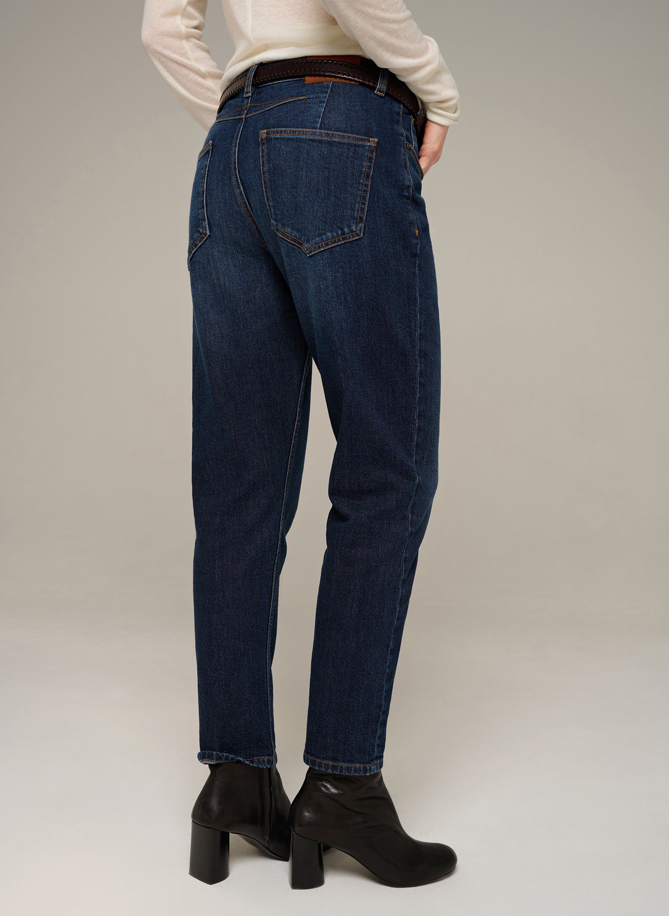 Pantalón recto de mezclilla de algodón COTELAC Azul