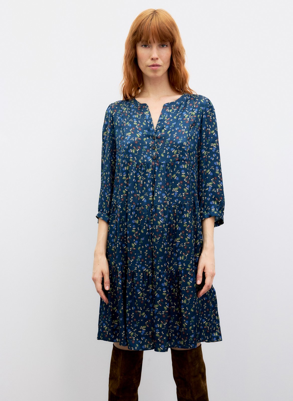 Robe courte col tunisien  GERARD DAREL Bleu