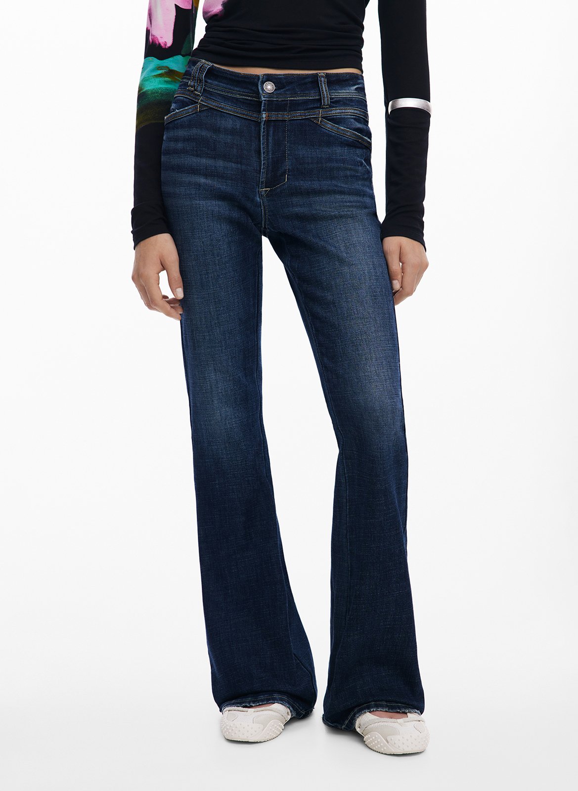 Charlotte cotton flared jeans DESIGUAL Blue
