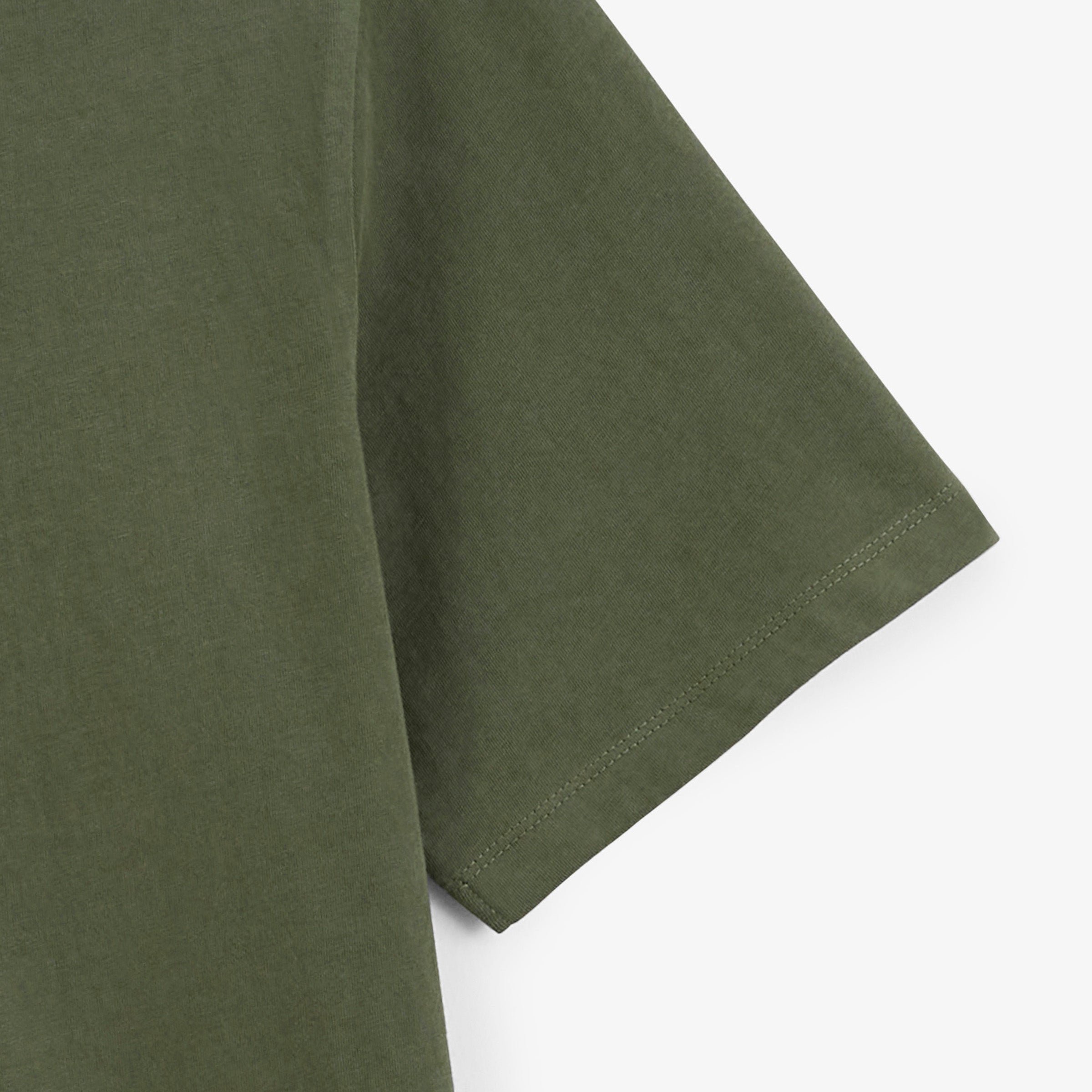 Short-sleeve round neck t-shirt with embroidered Thor design in thyme green SERGE BLANCO Green