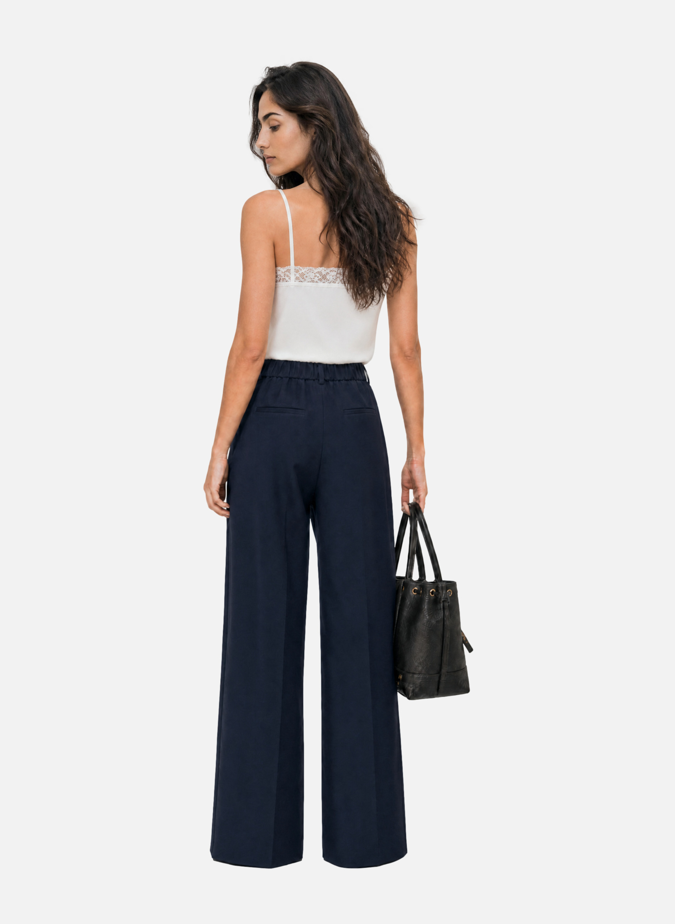 Wide-leg tailored wool blend trousers THE KOOPLES Blue